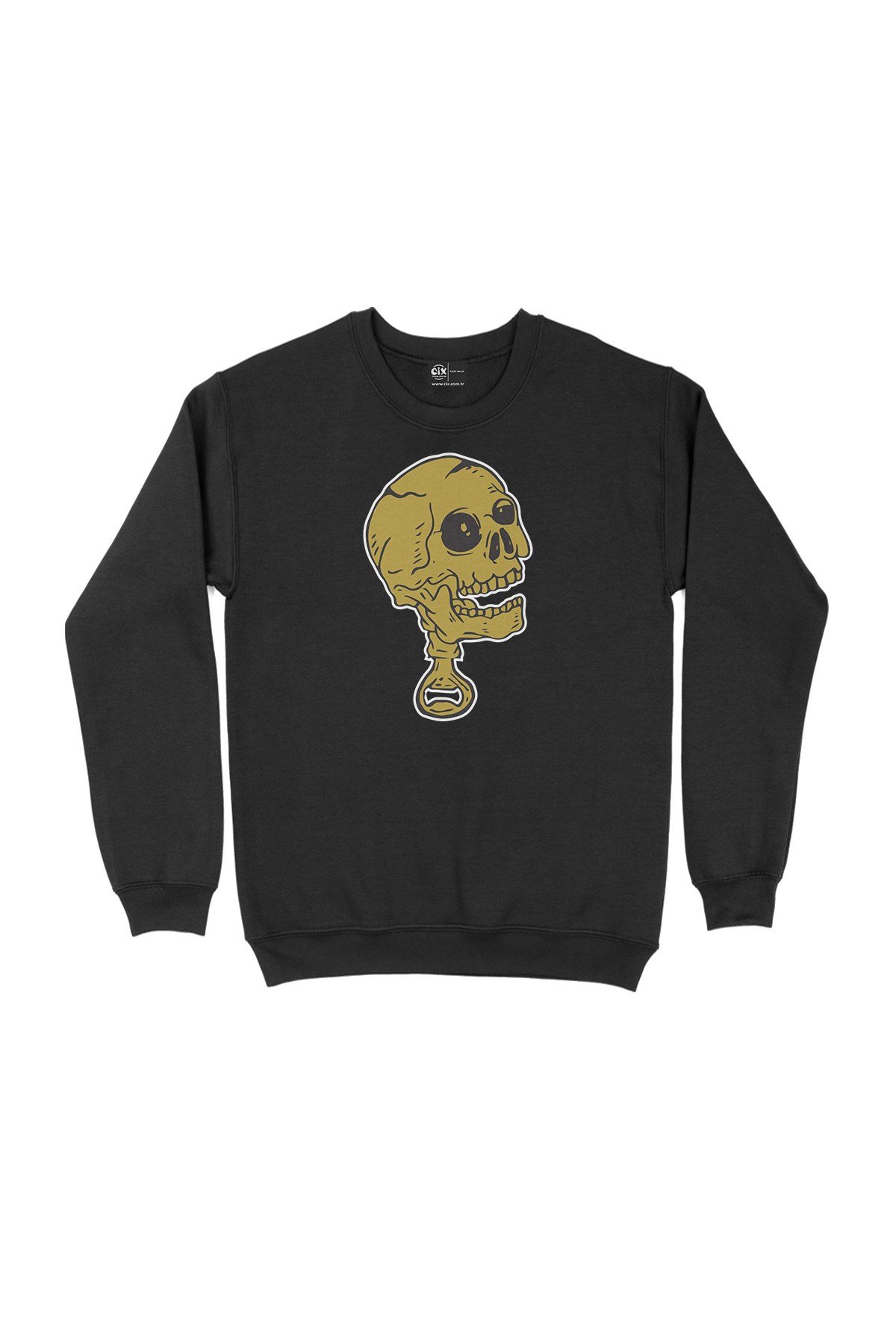 Sarı Kuru Kafa Siyah Sweatshirt