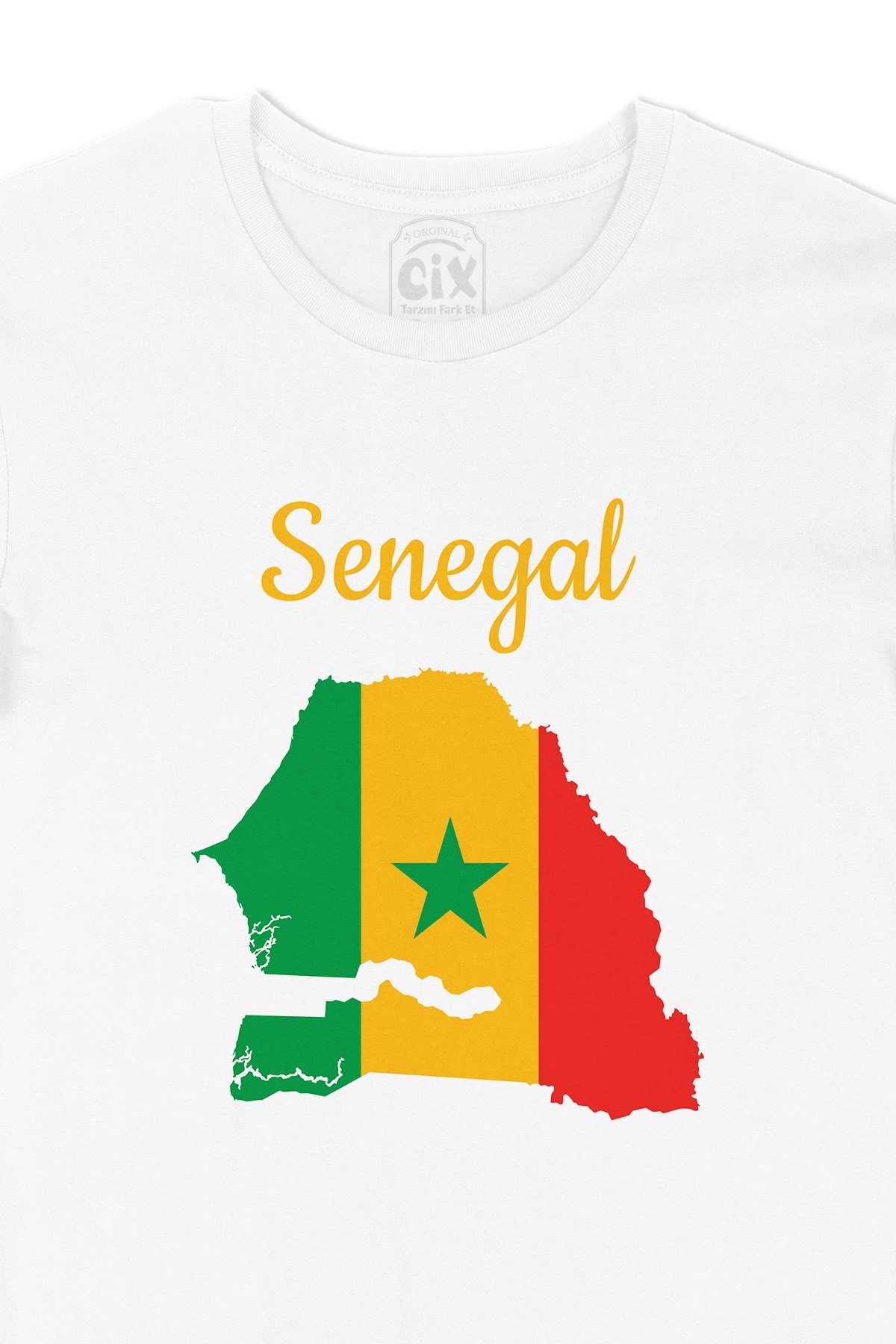 Senegal Haritalı ve Bayraklı Tişört