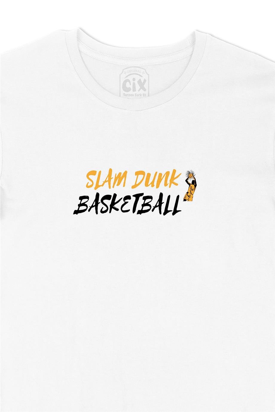 Slam Dunk Basketbol Beyaz Tişört