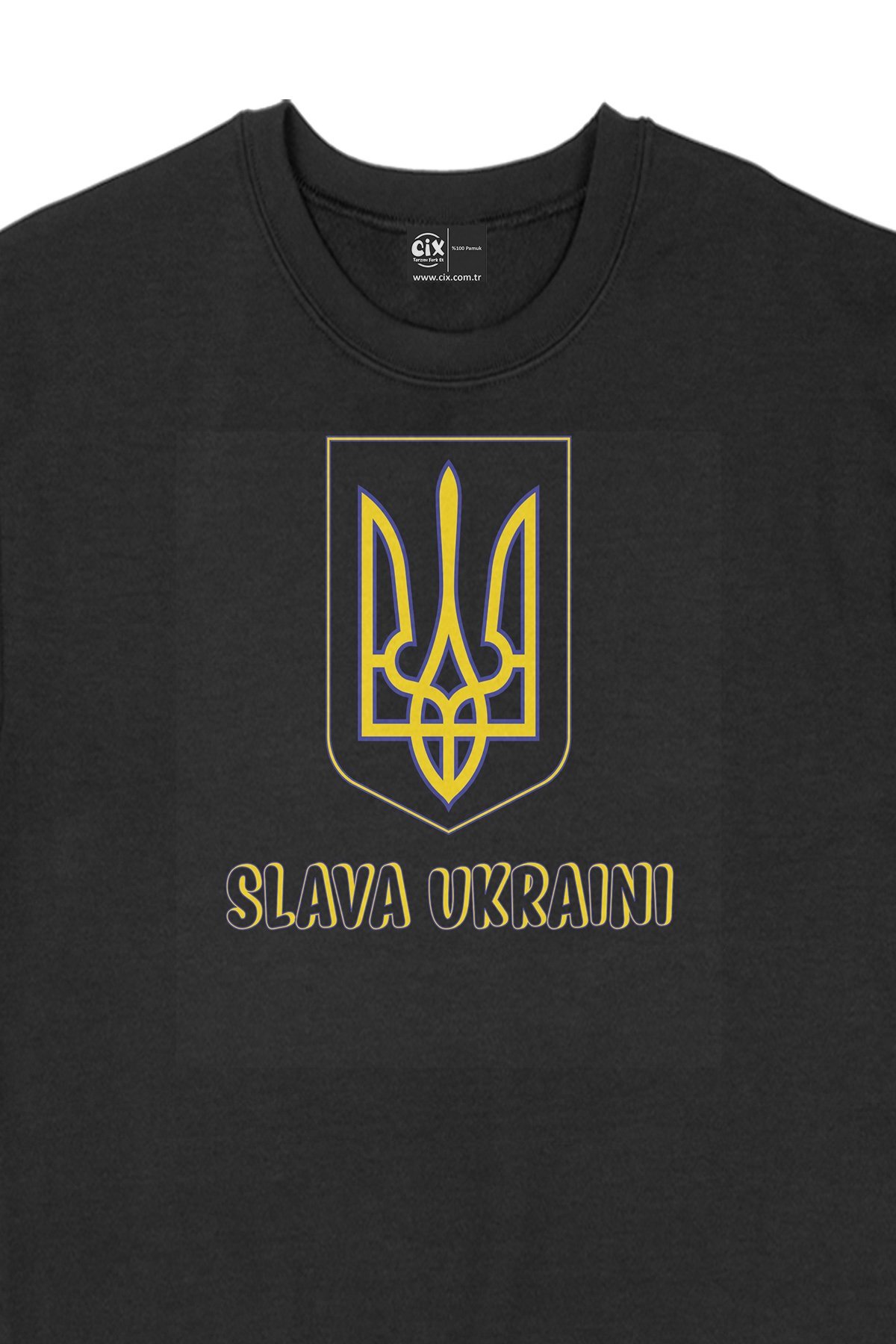Slava Ukraini Peace Siyah Sweatshirt