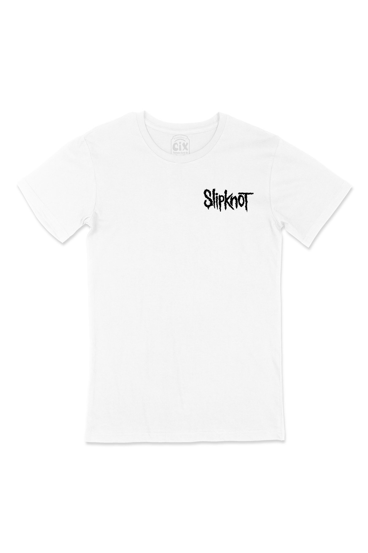 Slipknot Cep Logo Tasarımlı Beyaz Tişört