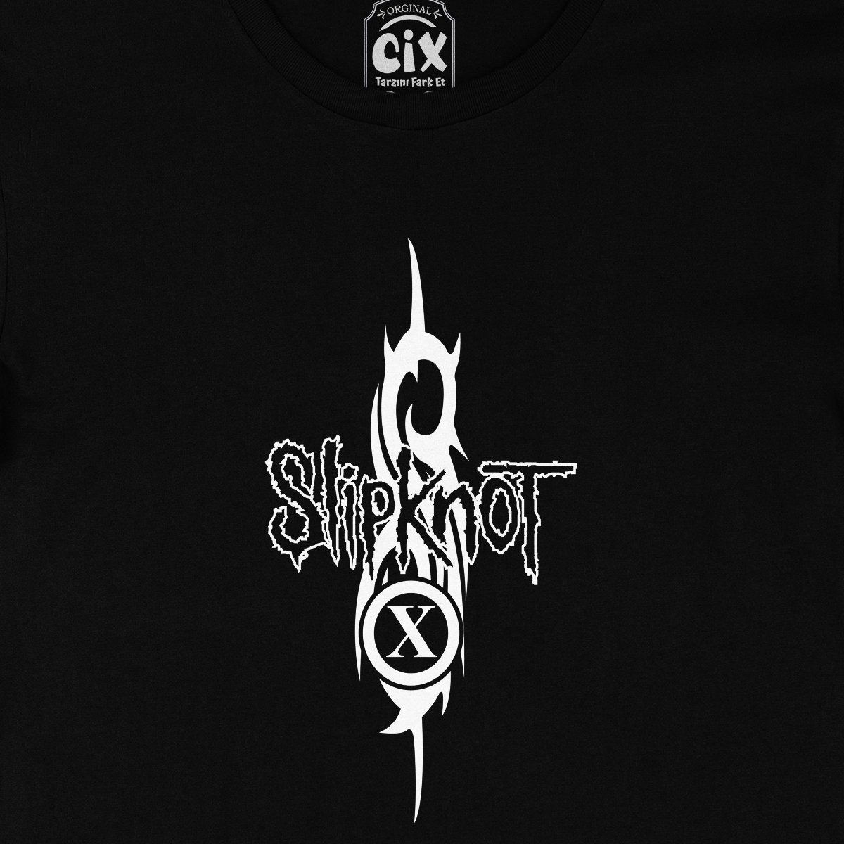 Slipknot Logo Tasarımlı Siyah Tişört