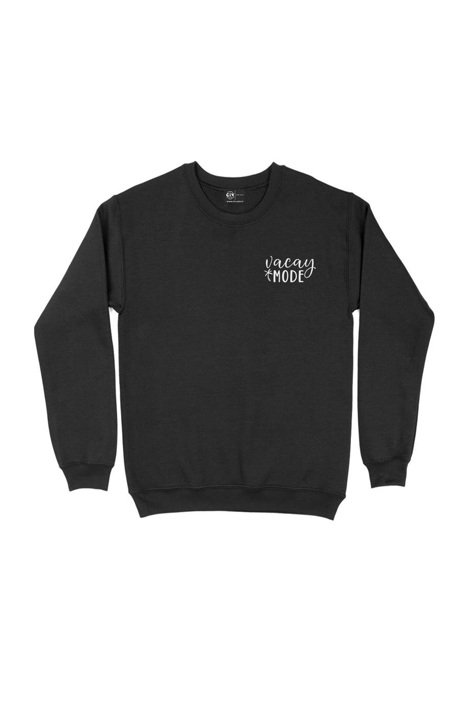 Tatil Modu  Cep Tasarım Baskılı Sweatshirt Tatil Modu  Cep Tasarım Baskılı Sweatshirt - Ücretsiz Kargo
