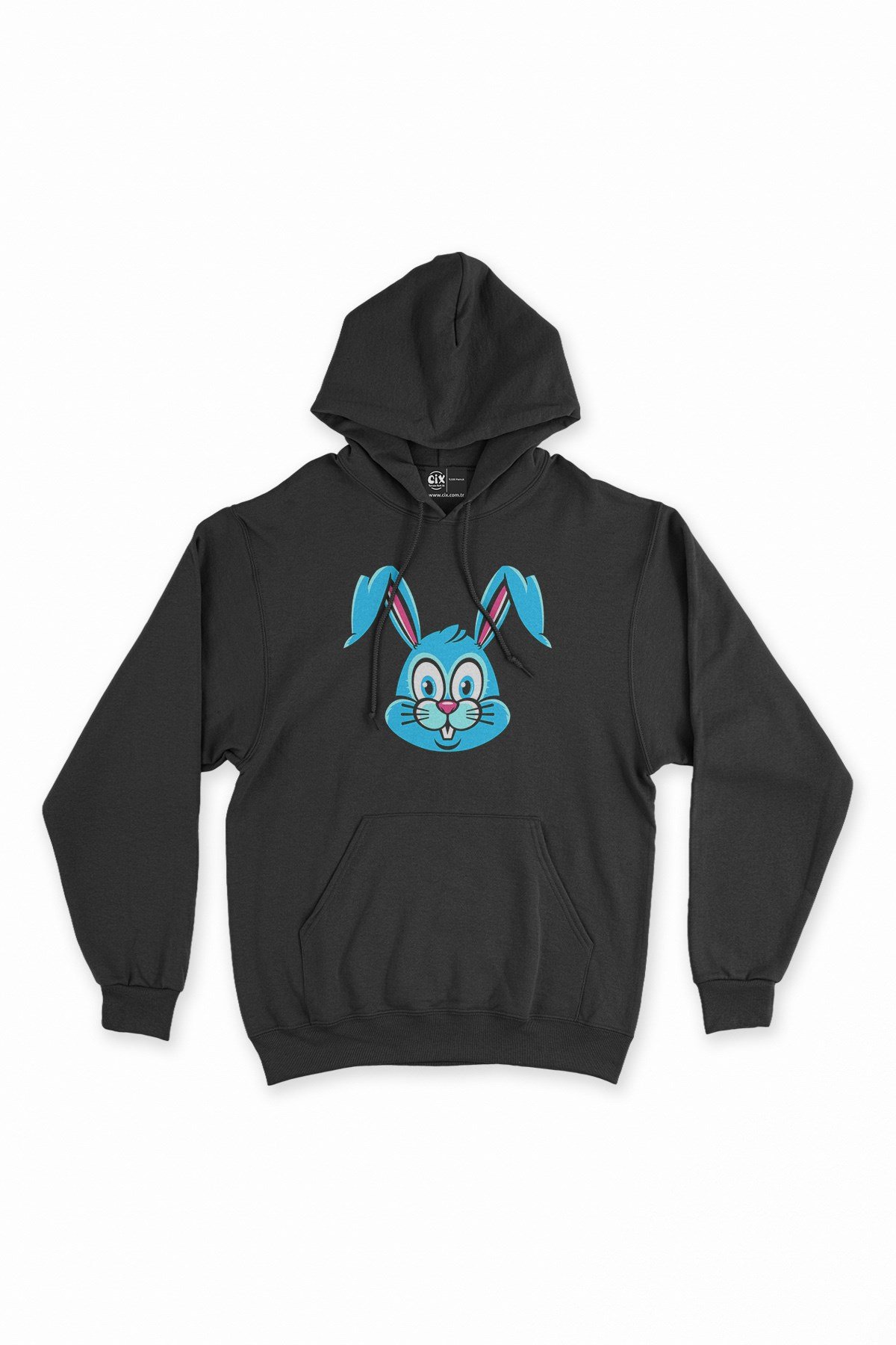 Tavşancık Siyah Kapşonlu Sweatshirt Hoodie