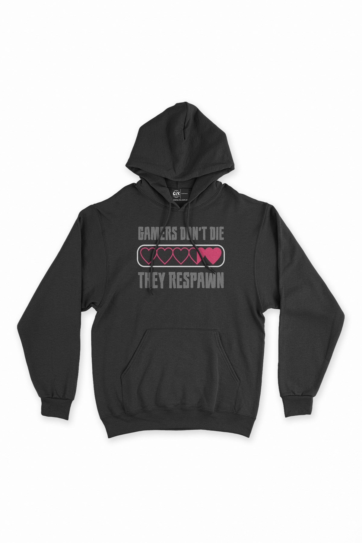 They Respawn Siyah Kapşonlu Sweatshirt Hoodie