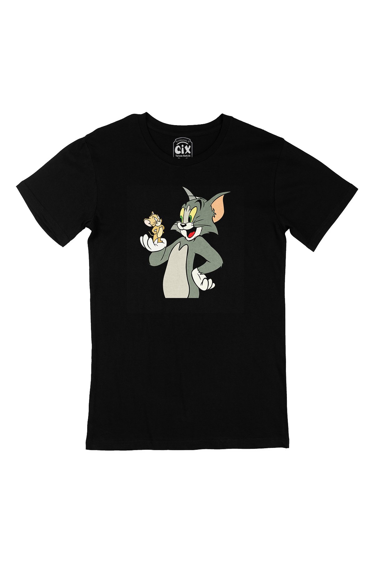 Tom Jerry Kedi Fare Siyah Tişört