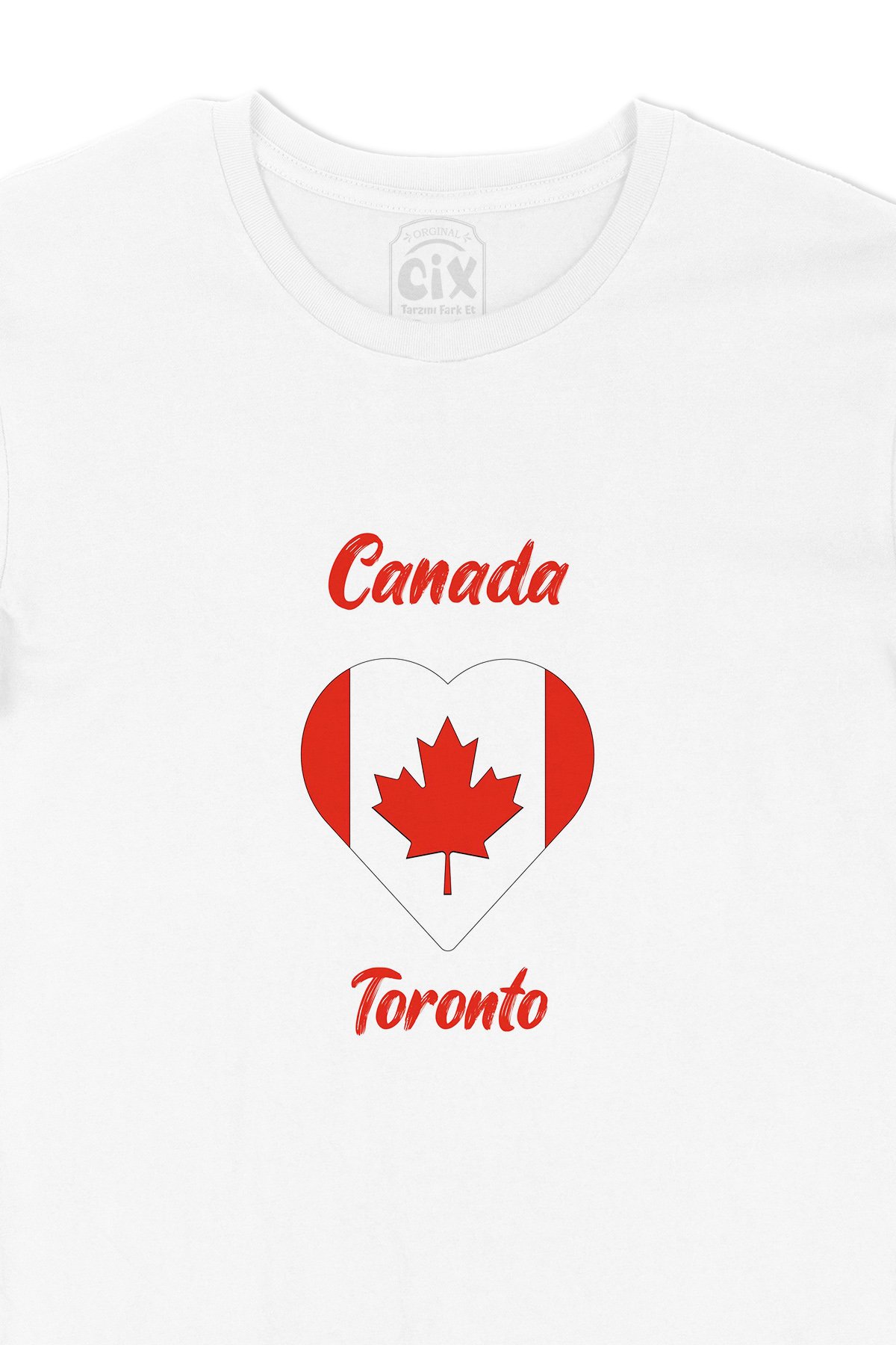 Toronto Canada Bayraklı Kalpli Tişört