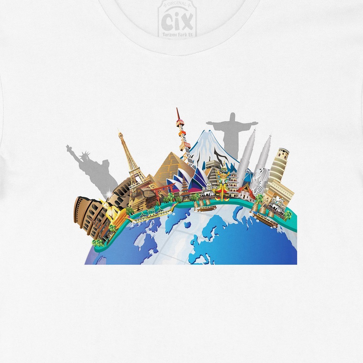 Travel To World Tasarımlı Tişört