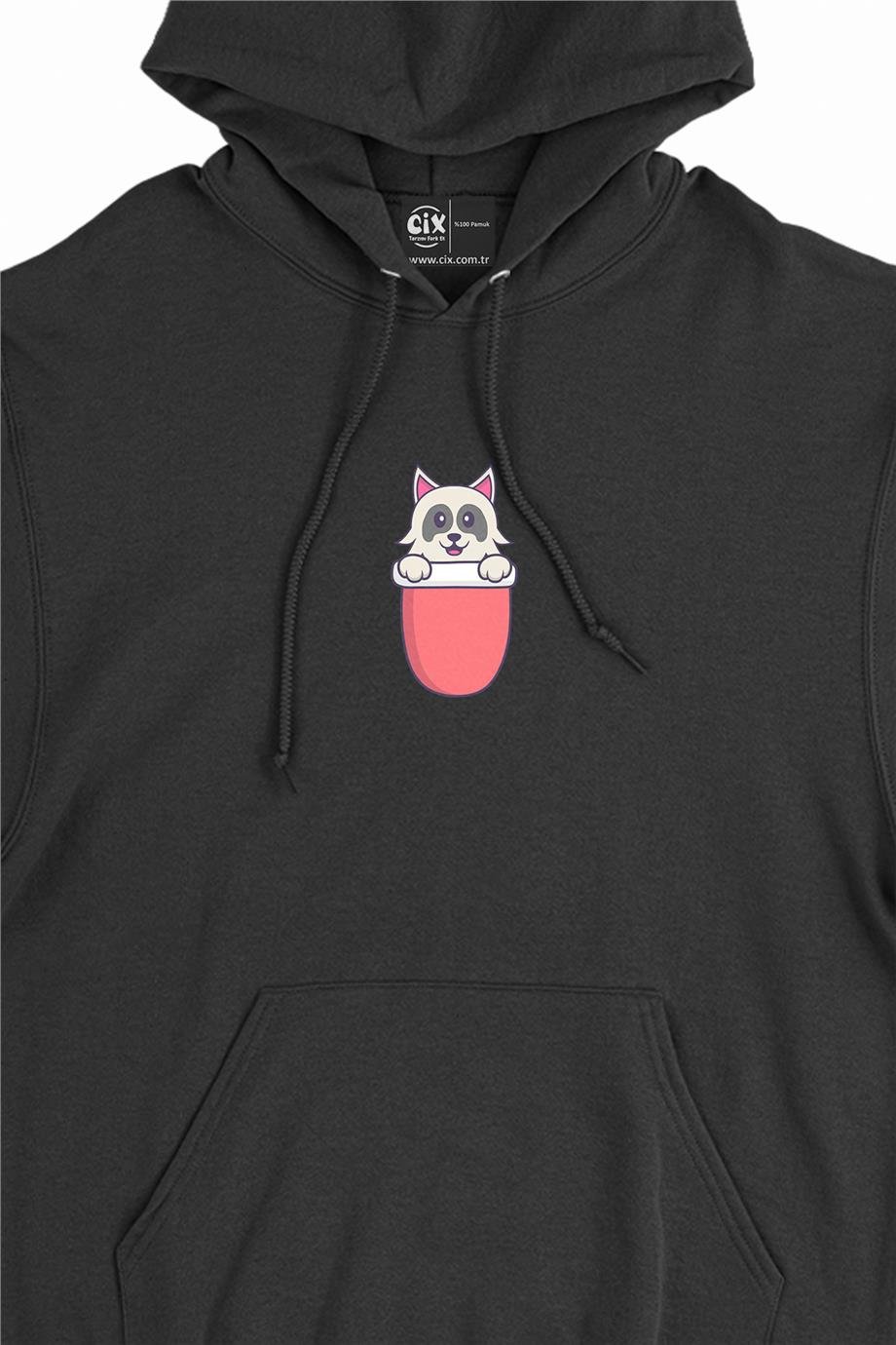 Tüylü Köpek Minimal Kapşonlu Sweatshirt Hoodie Tüylü Köpek Minimal Kapşonlu Sweatshirt Hoodie - Ücretsiz Kargo