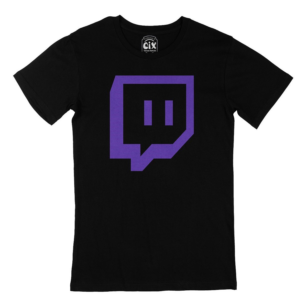 Twitch Logo Siyah Tişört