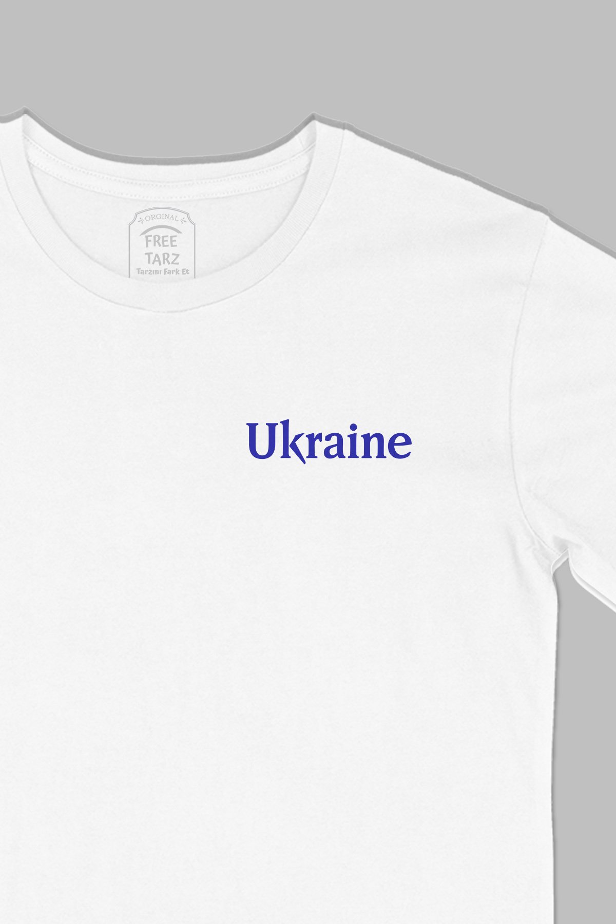 Ukrayna Ukraine Baskılı Cep Tasarım Beyaz Tişört Ukrayna Ukraine Baskılı Cep Tasarım Beyaz Tişört - Ücretsiz Kargo