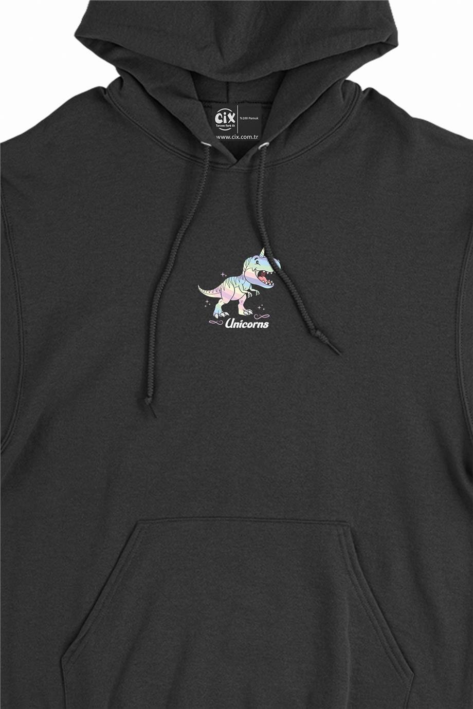 Unicorn Dinozor Minimal Kapşonlu Sweatshirt Hoodie Unicorn Dinozor Minimal Kapşonlu Sweatshirt Hoodie - Ücretsiz Kargo