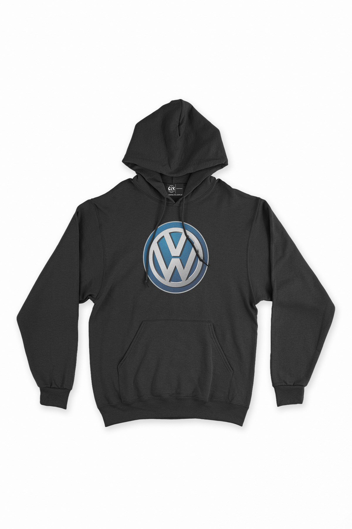 Volkswagen Logolu Siyah Kapşonlu Sweatshirt Hoodie