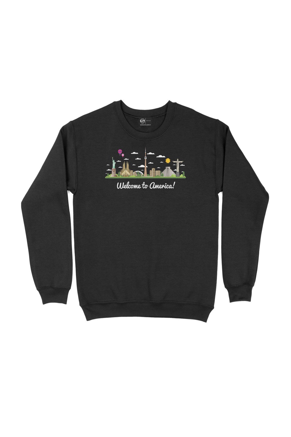 Welcome To America Siyah Sweatshirt