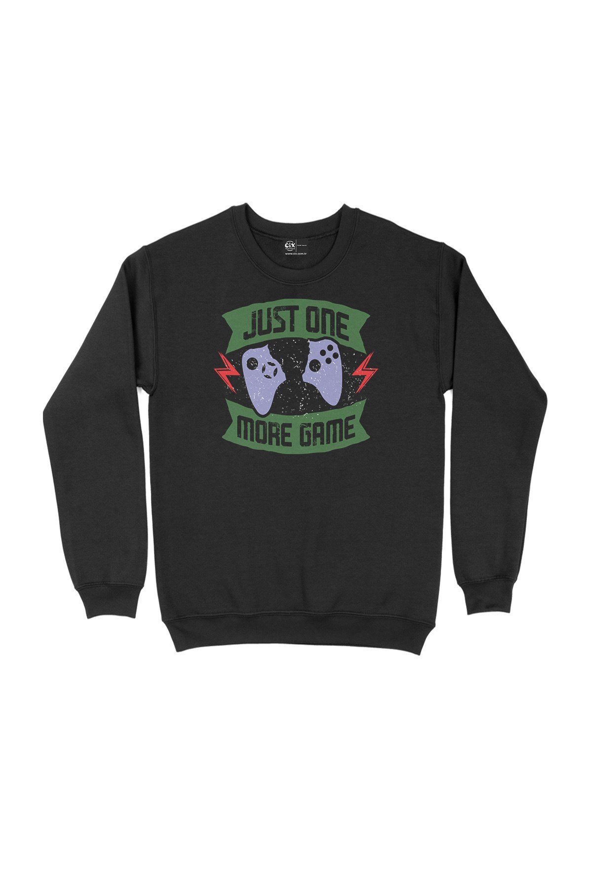 Yeşil Just One More Game Siyah Sweatshirt
