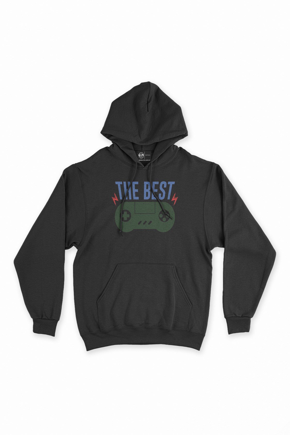 Yeşil The Best Gamer Siyah Kapşonlu Sweatshirt Hoodie