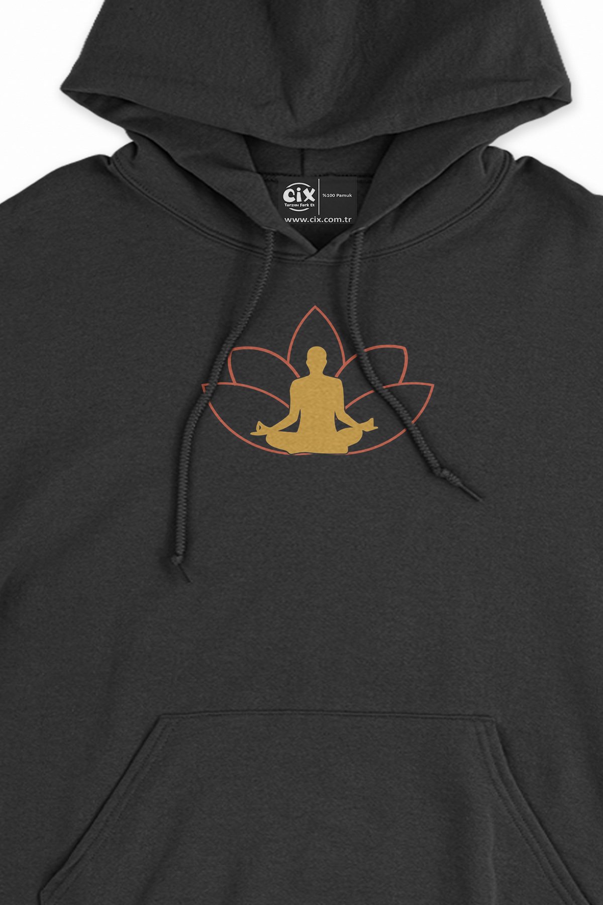 Yoga Meditasyon Siyah Sweatshirt Hoodie
