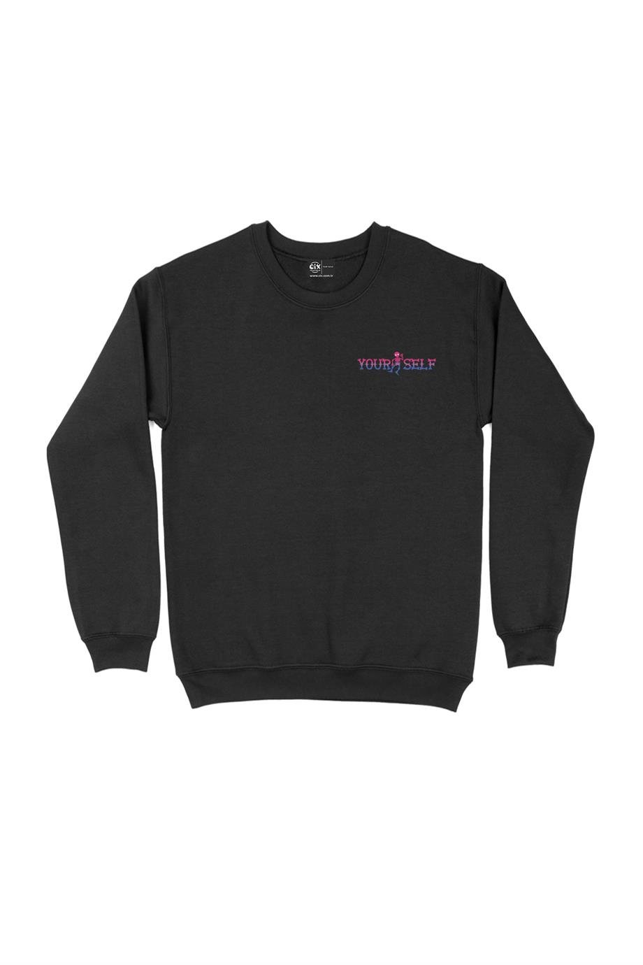 Yourself İskeletli Cep Tasarım Baskılı Sweatshirt Yourself İskeletli Cep Tasarım Baskılı Sweatshirt - Ücretsiz Kargo