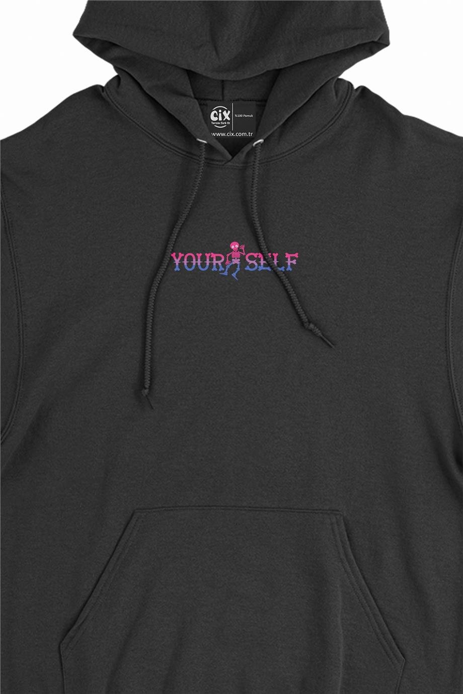 Yourself İskeletli Minimal Kapşonlu Sweatshirt Hoodie Yourself İskeletli Minimal Kapşonlu Sweatshirt Hoodie - Ücretsiz Kargo