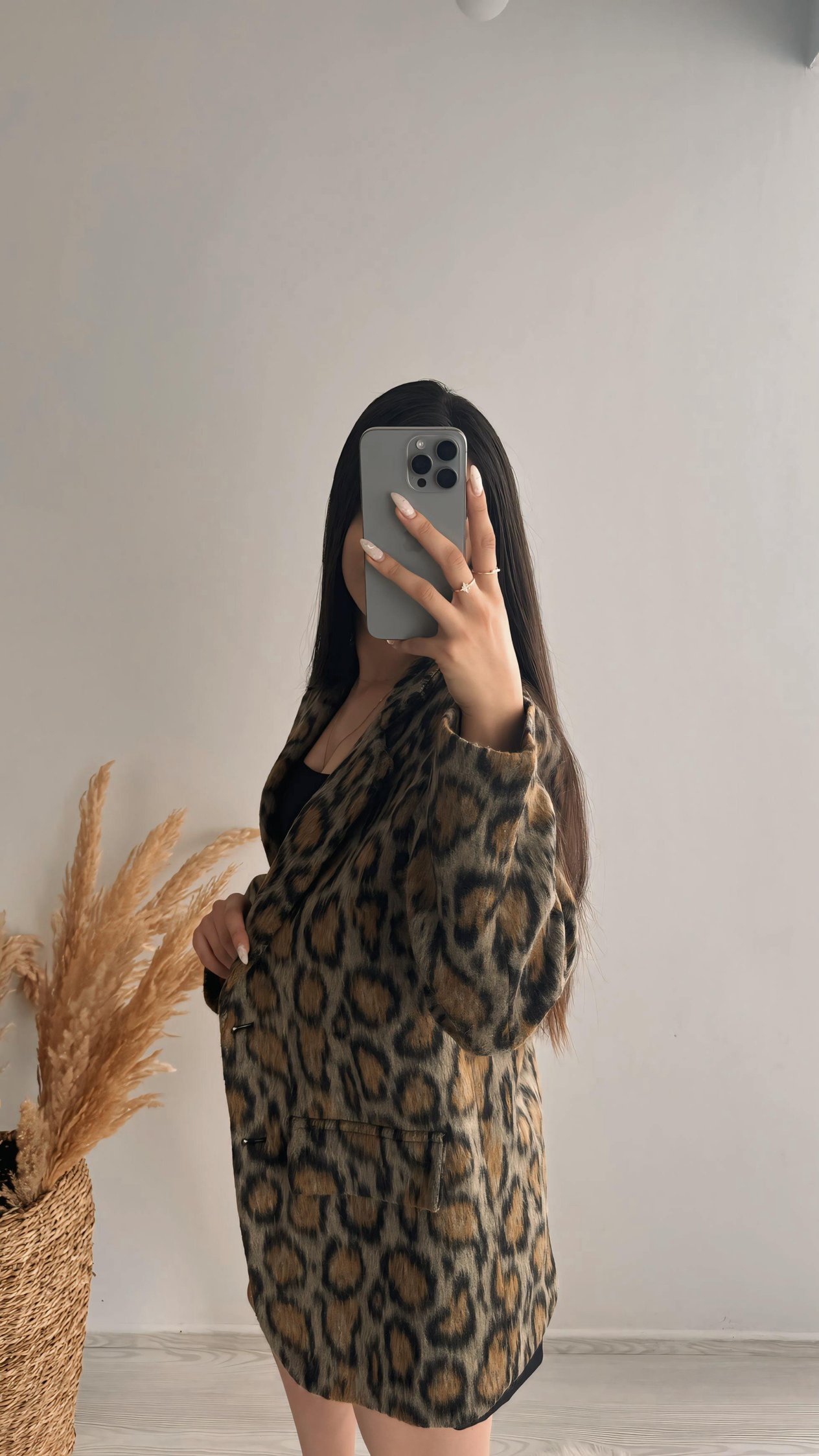 Leopar Desen Premium Blazer Ceket 