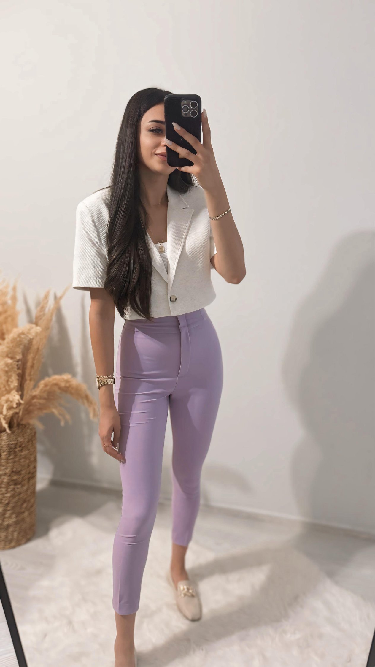 Lila Ekstra Yüksek Bel Toparlayıcı Pantalon