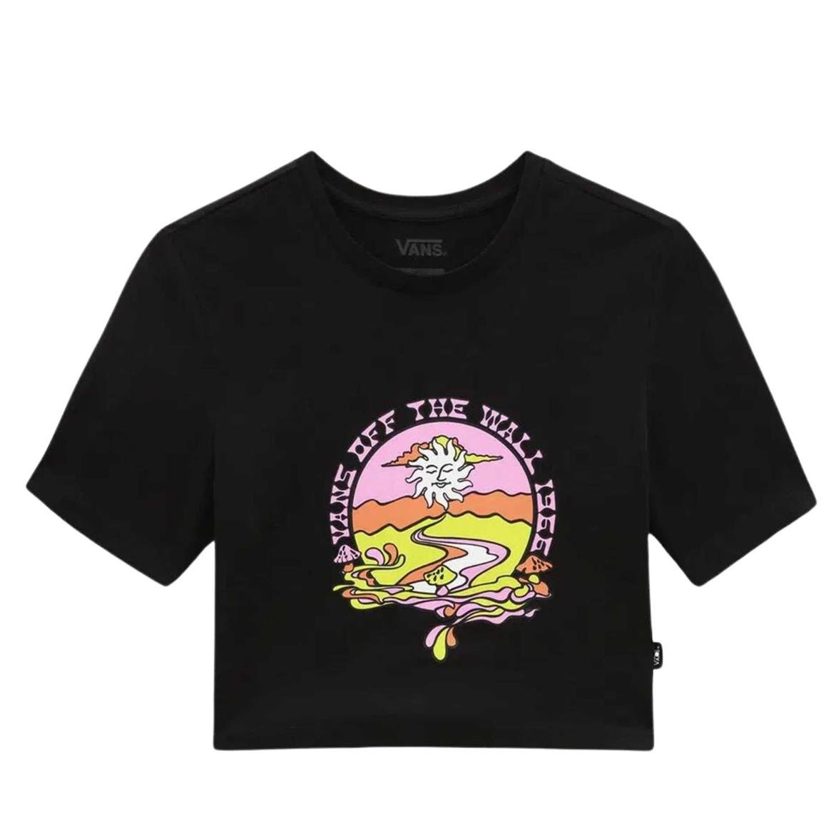 Vans Resort Mix Cropped Kadın Siyah T-Shirt