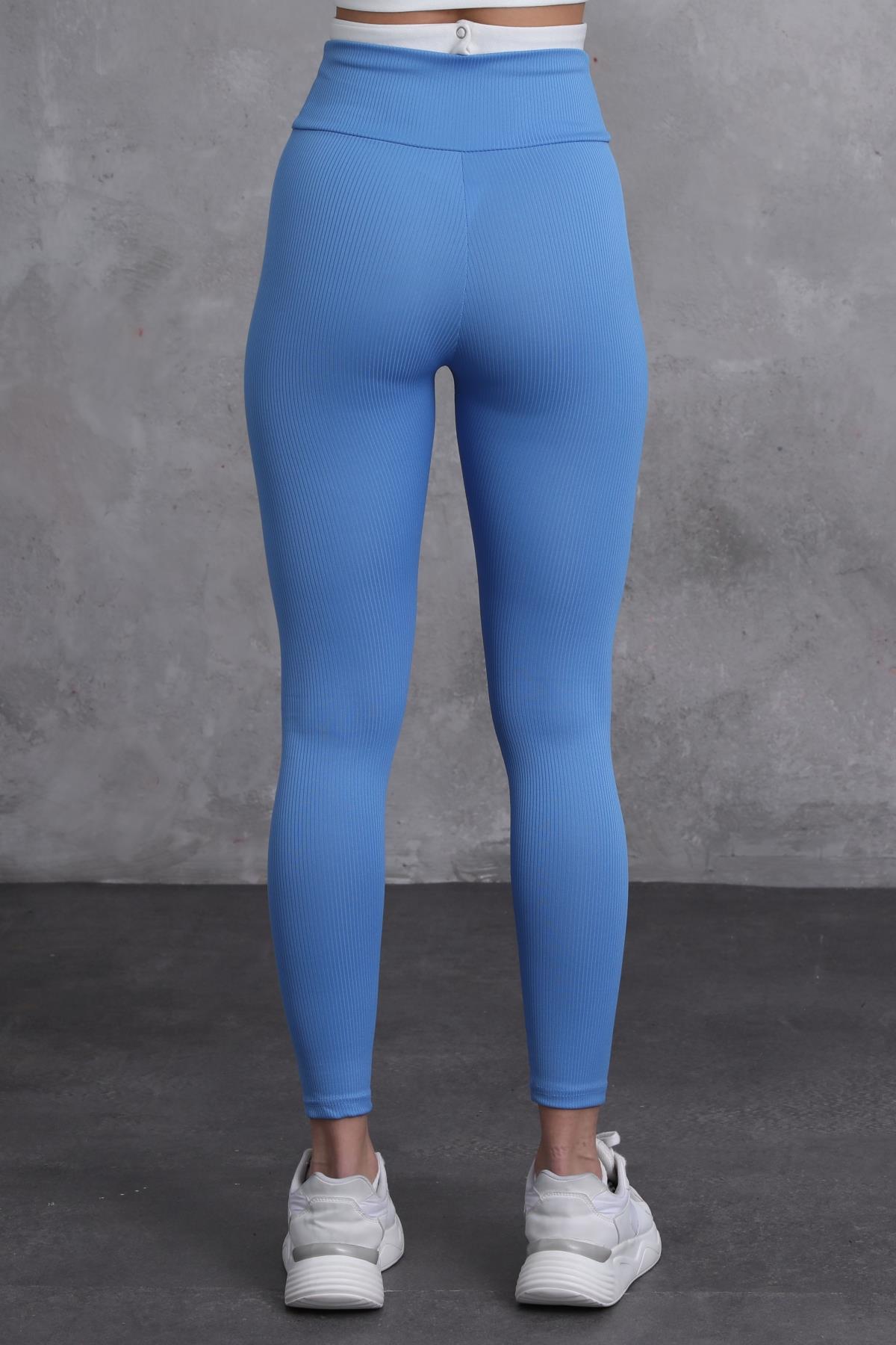  Kadın Yüksek Bel Toparlayıcılı Slim Fit Dar Paça Tayt