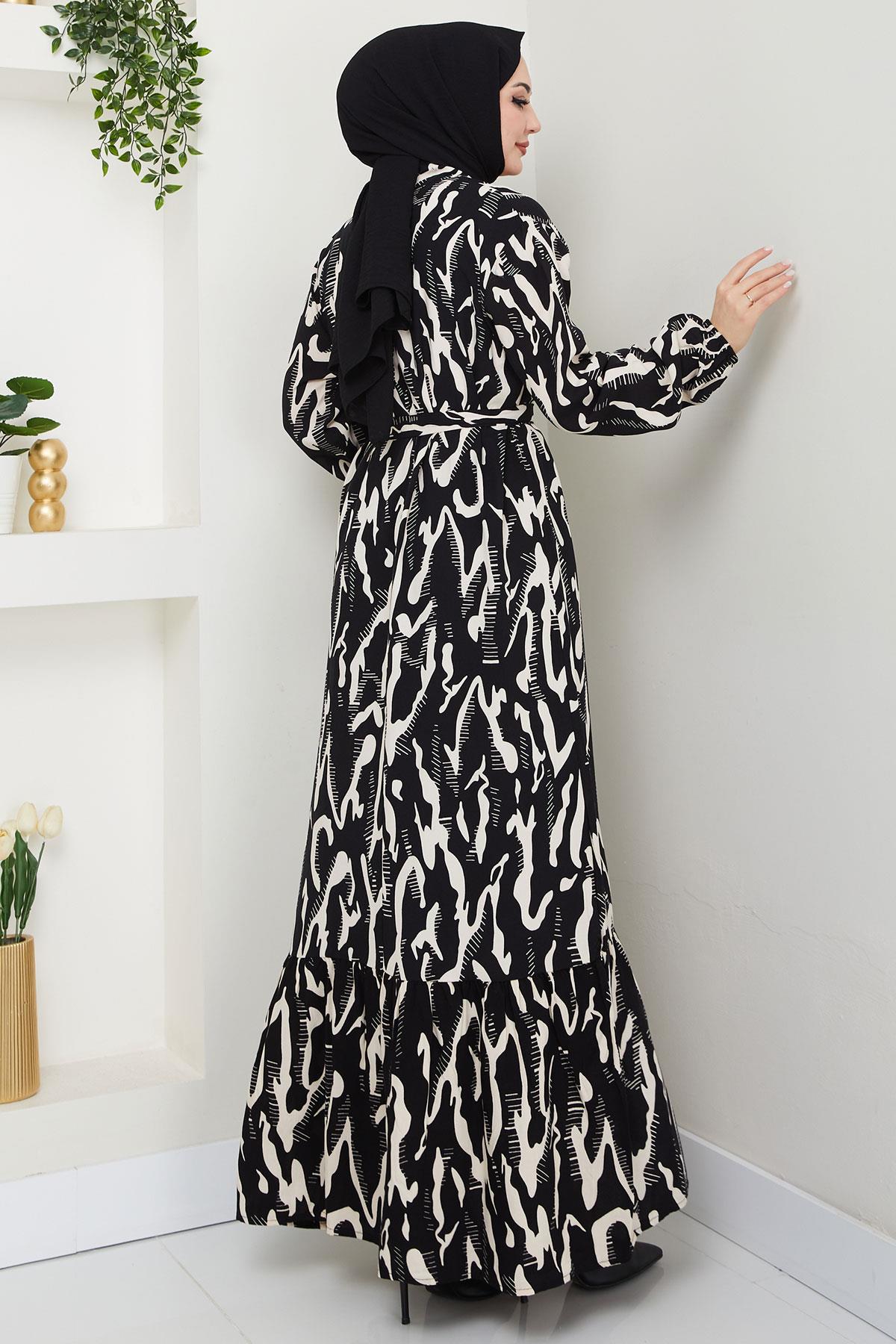 Mery Yazlık Viskon Elbise Krem HM2409