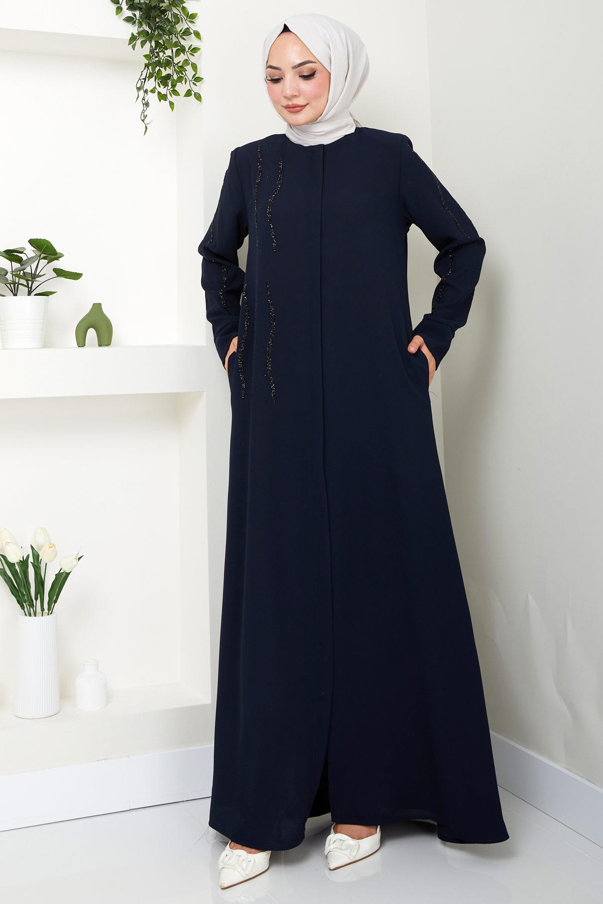 Sevgi Taşlı Ferace Lacivert HM2481