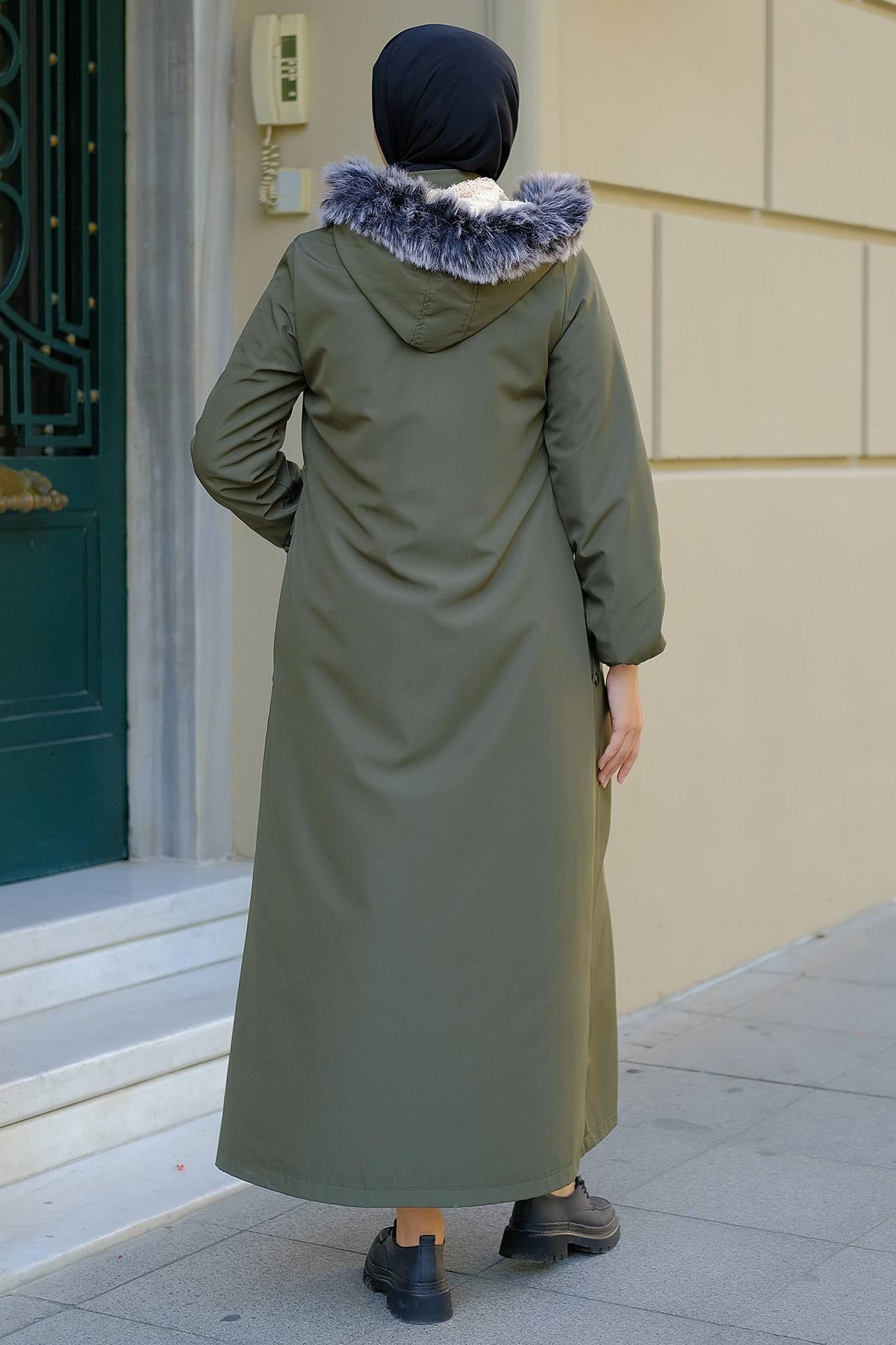 Tam Boy Büyük Beden Mont Haki HM2286
