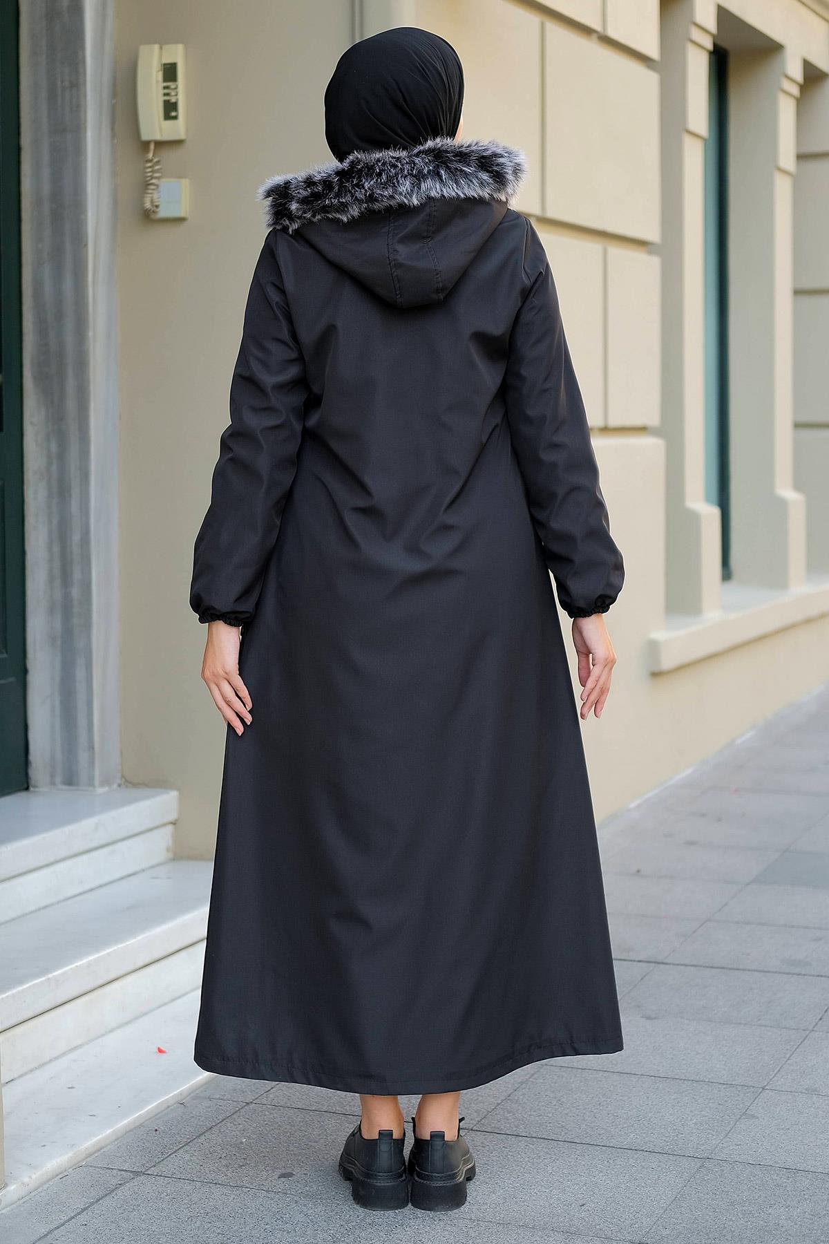 Tam Boy Büyük Beden Mont Siyah HM2286