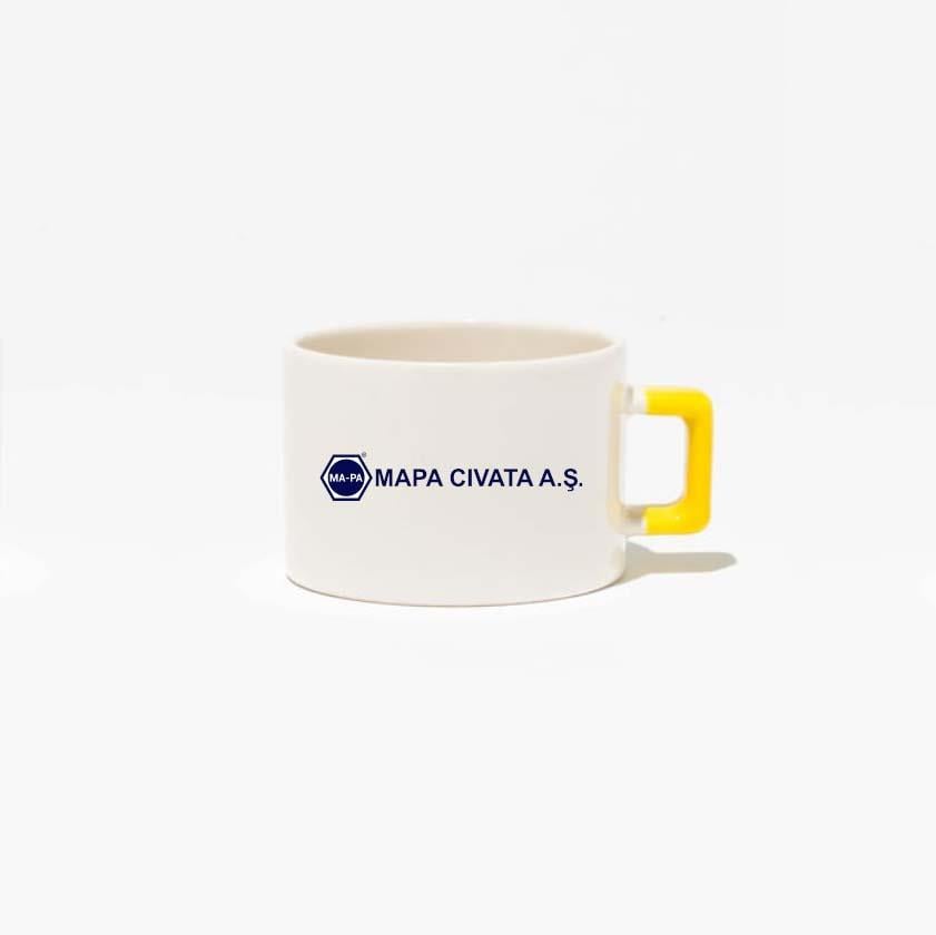 Seramik Sarı Kulplu Nescafe Fincanı