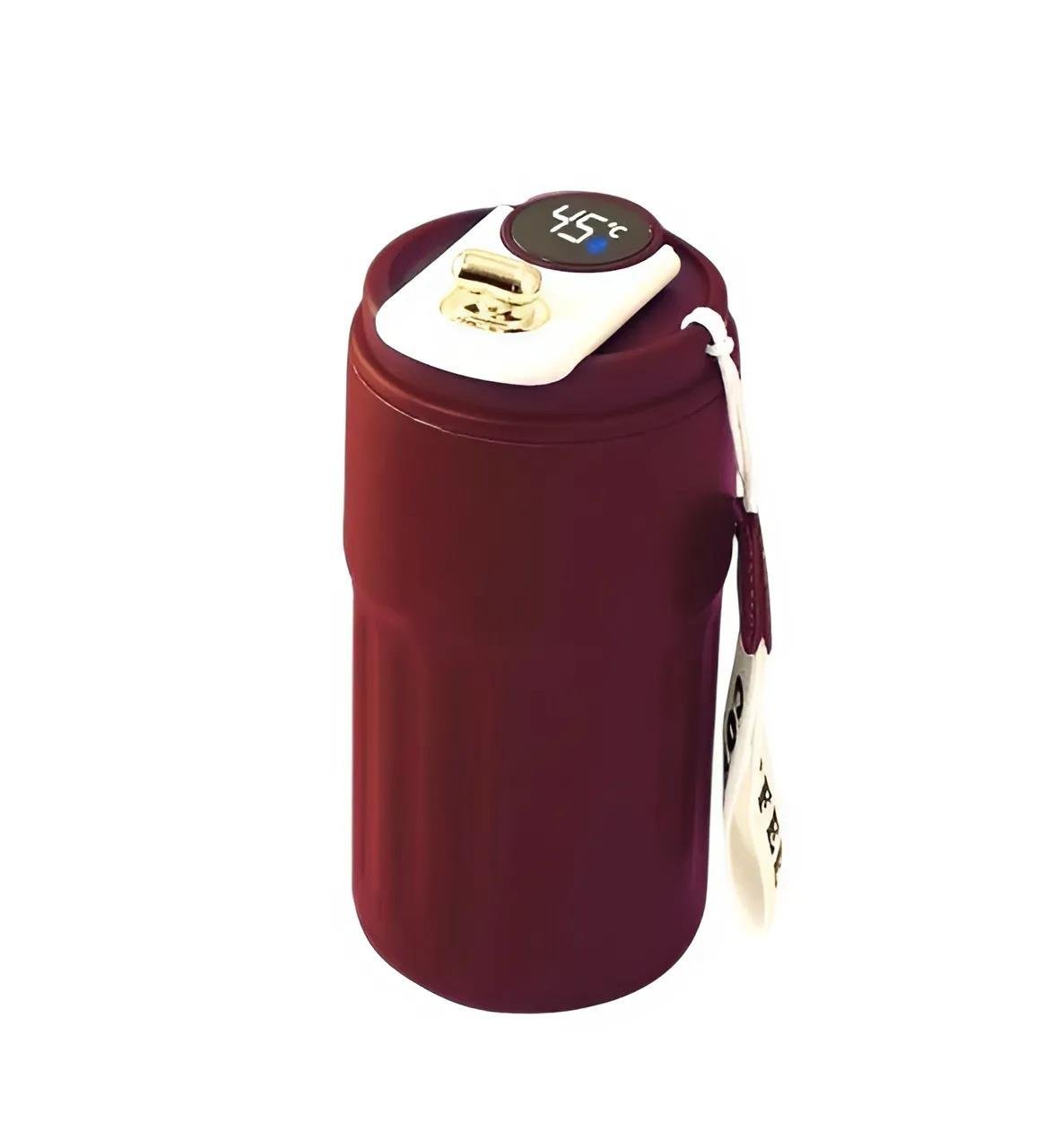Stil Görünümlü Dereceli Kırmızı Çelik Termos 500 ml