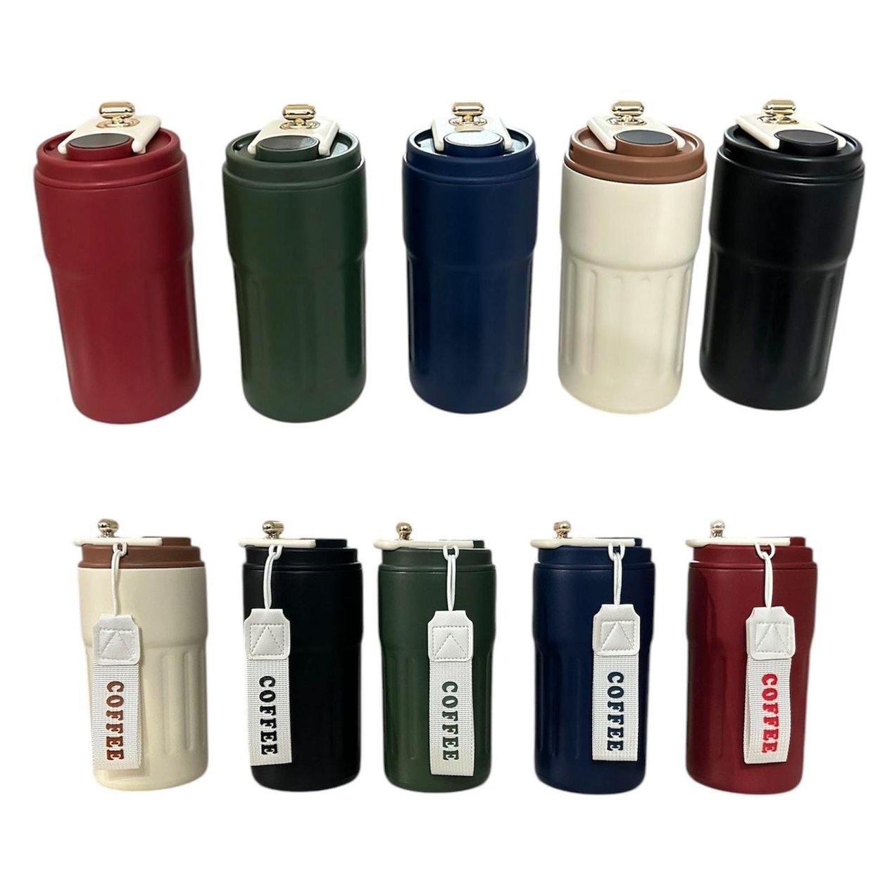 Stil Görünümlü Dereceli Kırmızı Çelik Termos 500 ml