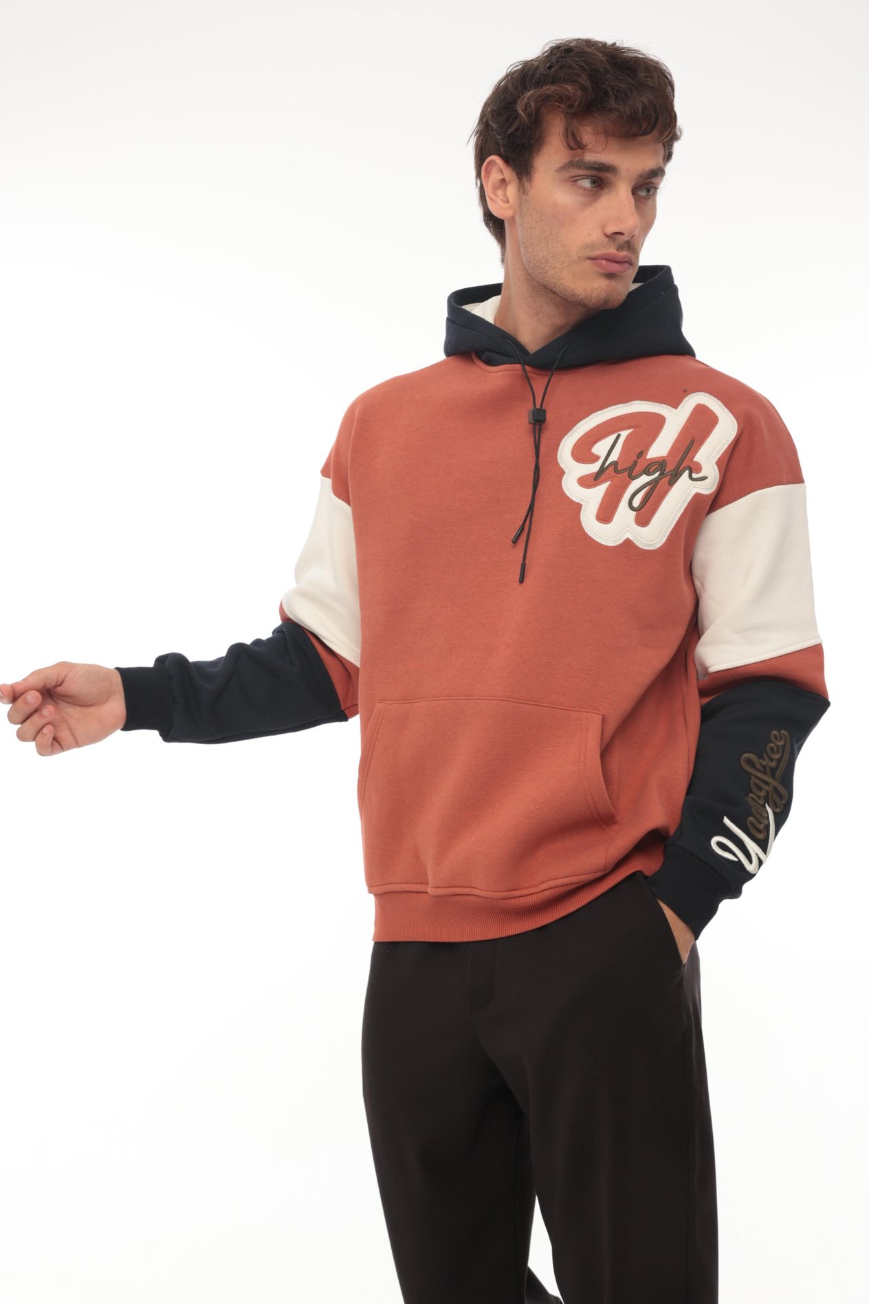 Miron High Nakışlı Oversize Sweatshirt - Somon- 2315