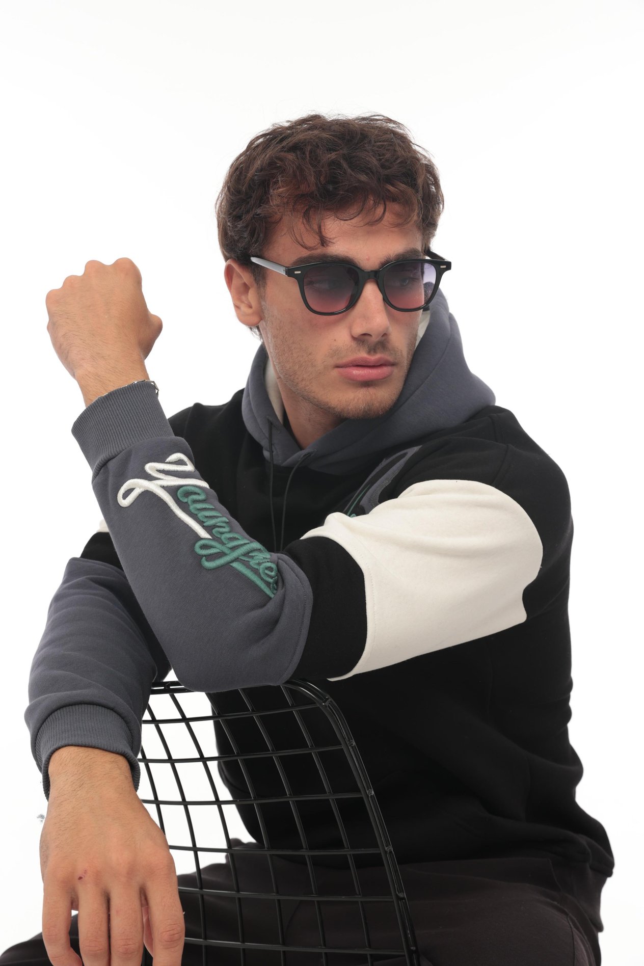Miron High Nakışlı Oversize Sweatshirt - Siyah- 2315