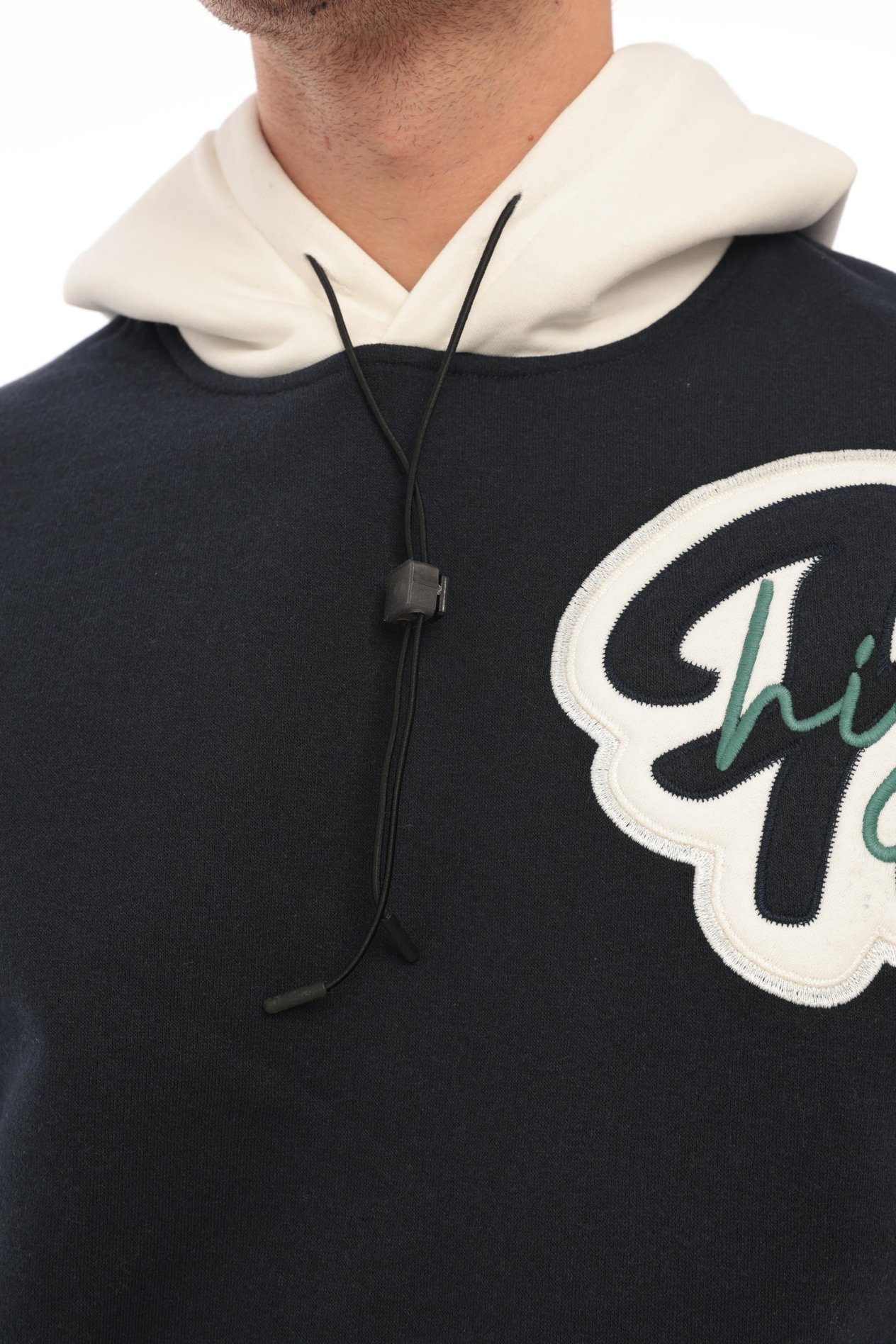 Miron High Nakışlı Oversize Sweatshirt - Lacivert Bej- 2315