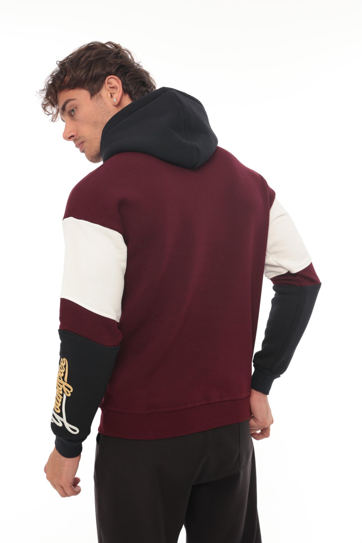 Miron High Nakışlı Oversize Sweatshirt - Bordo- 2315