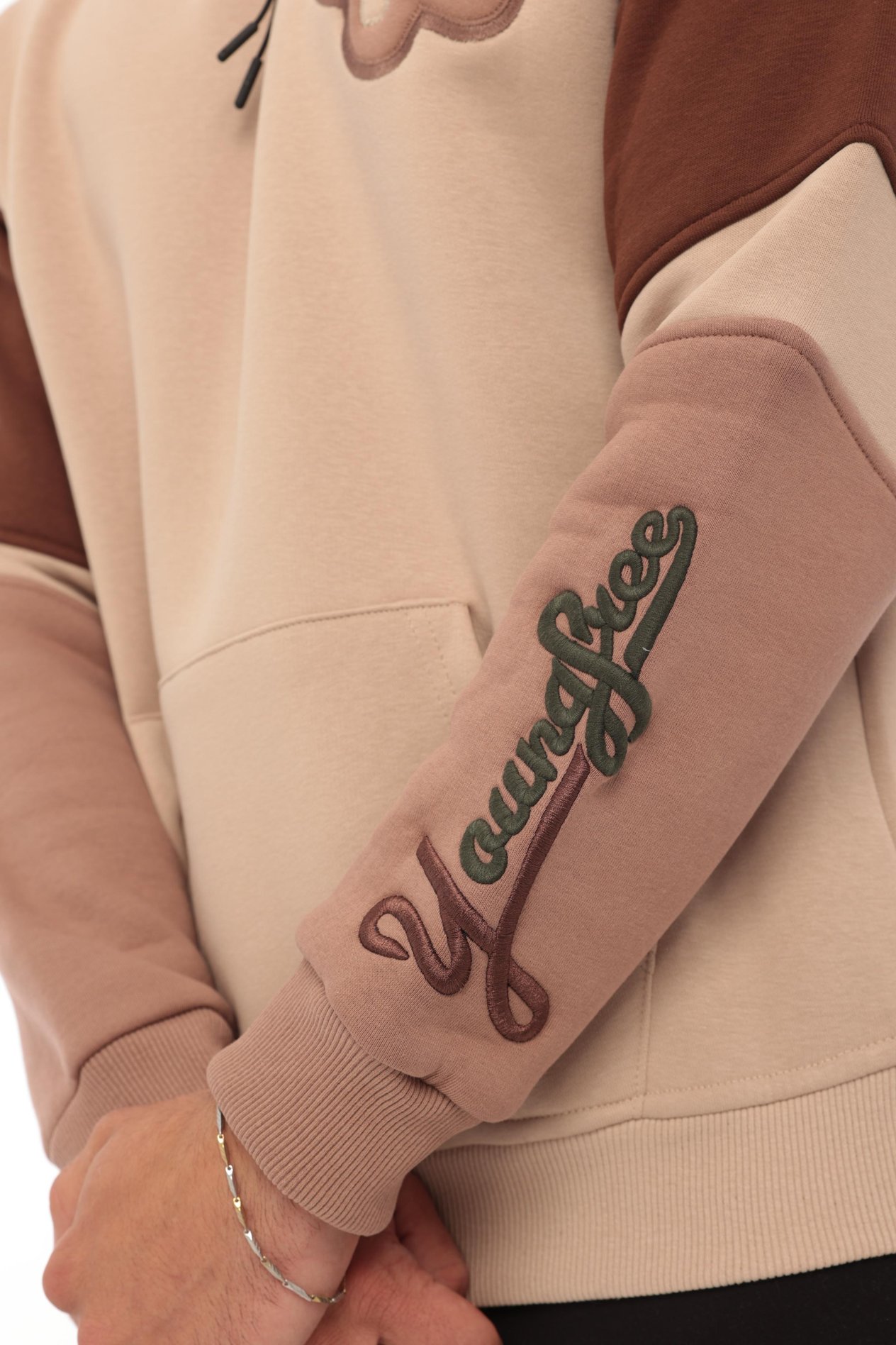 Miron High Nakışlı Oversize Sweatshirt - Bej-2315