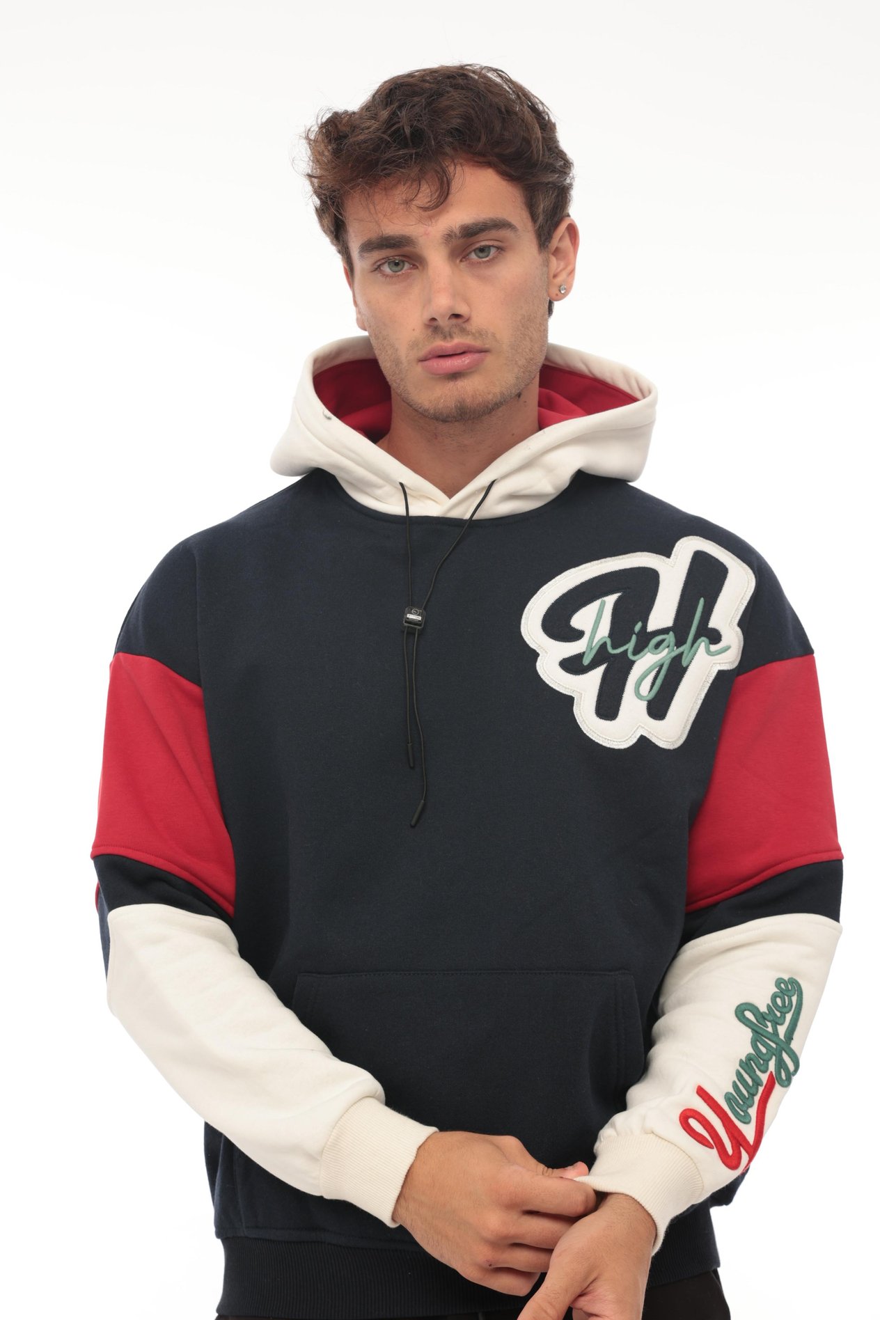 Miron High Nakışlı Oversize Sweatshirt - Lacivert- 2315