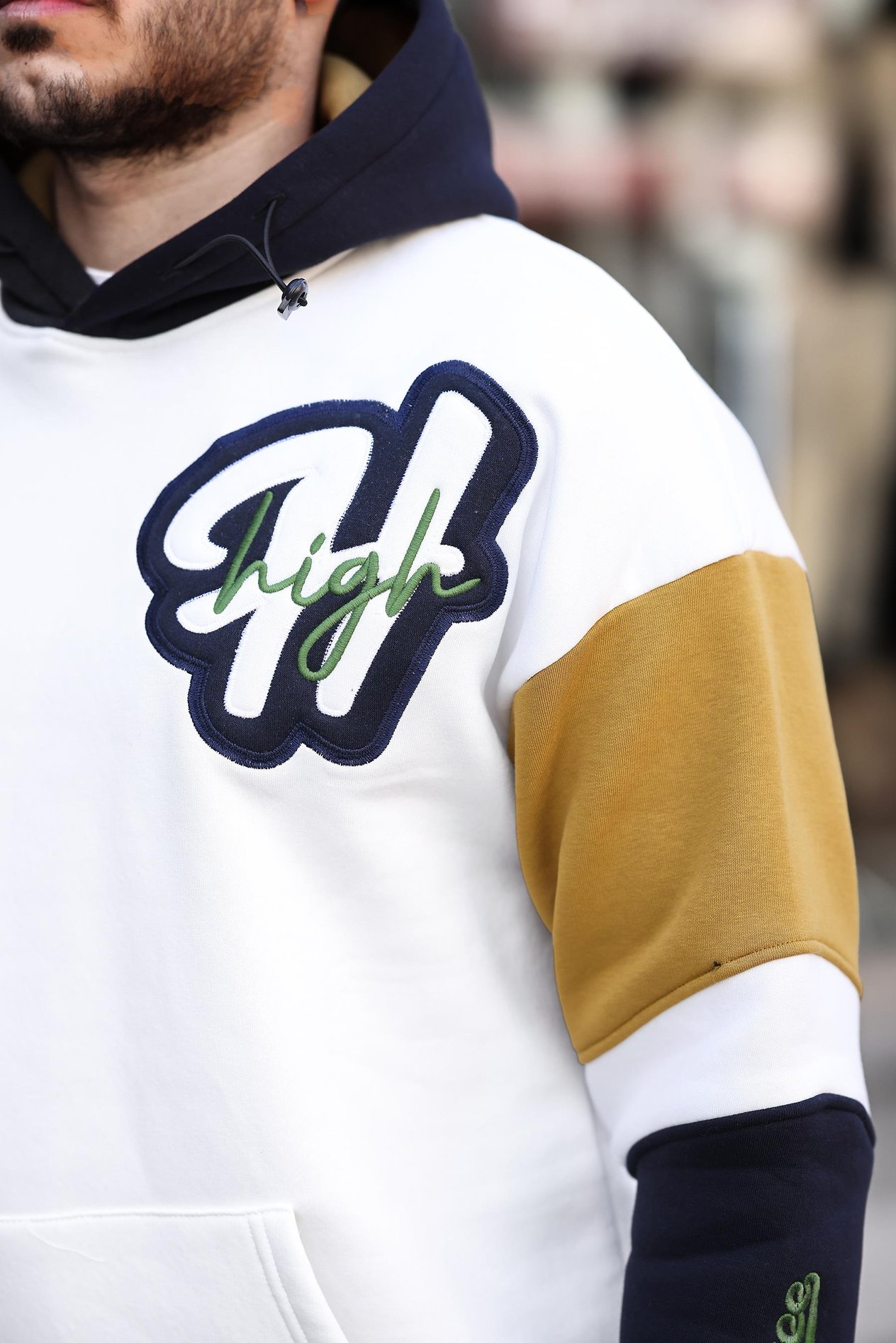 Miron High Nakışlı Oversize Sweatshirt - Beyaz- 2315