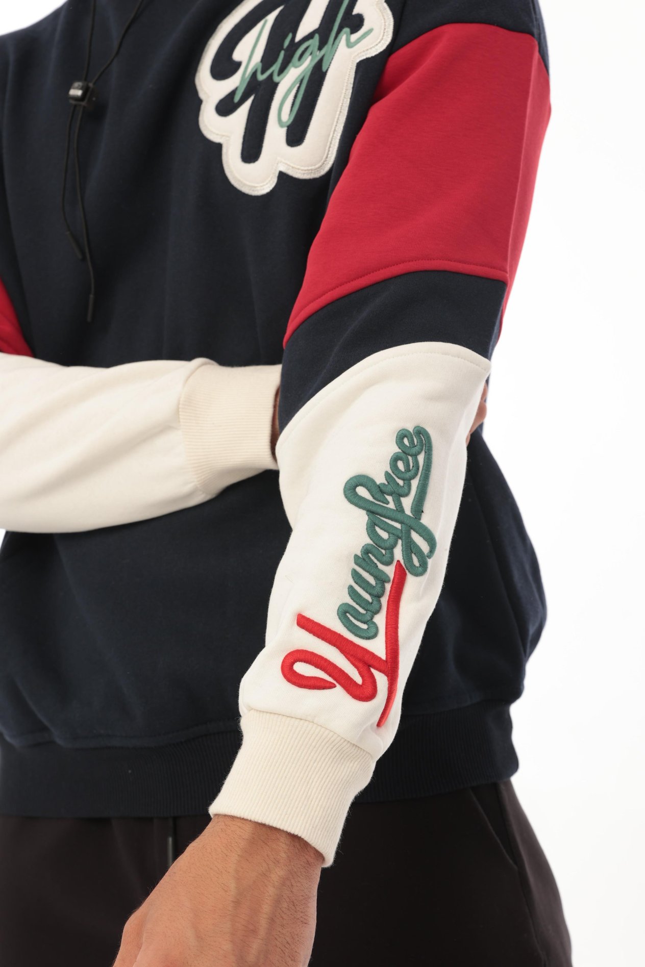 Miron High Nakışlı Oversize Sweatshirt - Lacivert- 2315