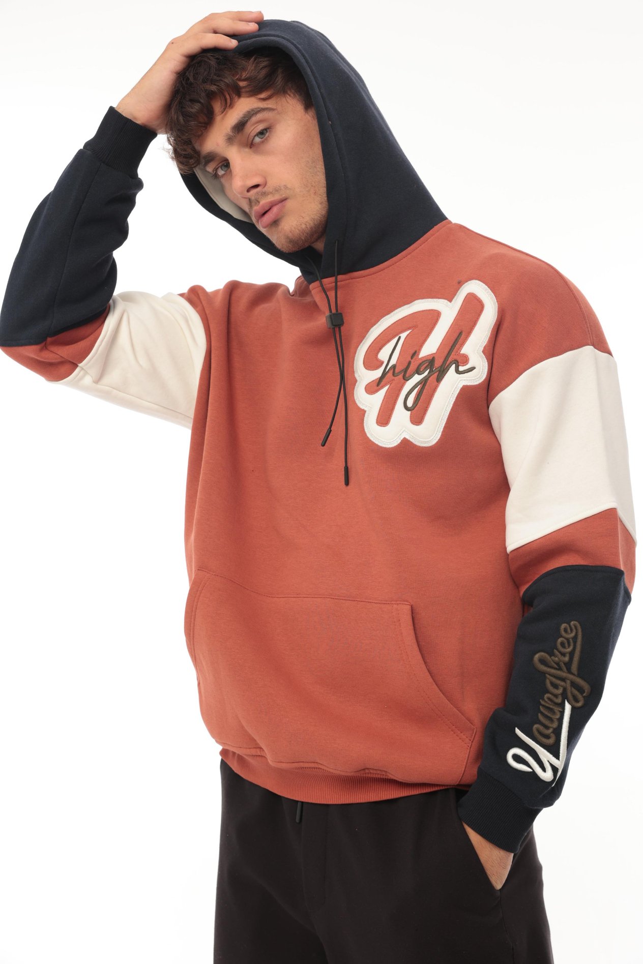 Miron High Nakışlı Oversize Sweatshirt - Somon- 2315