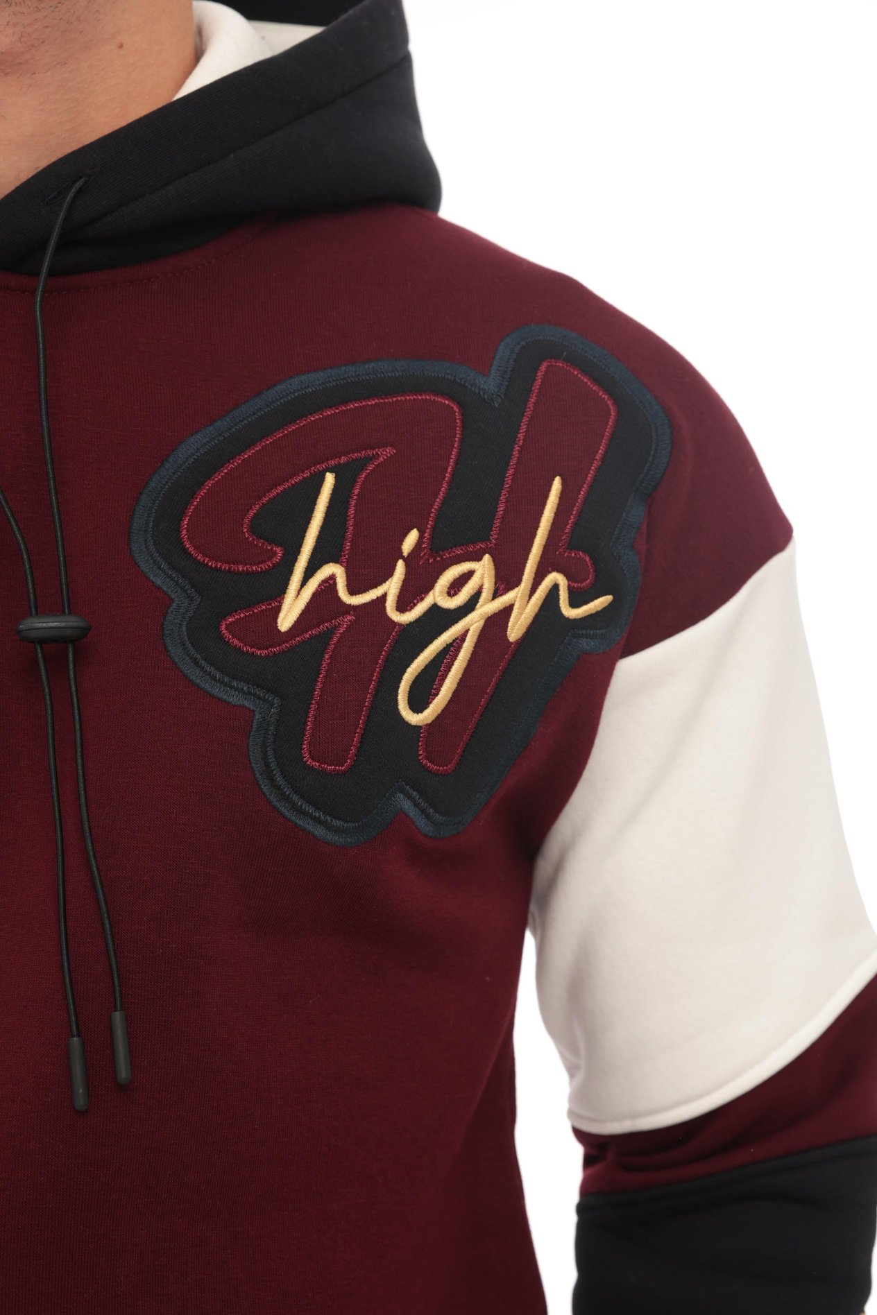 Miron High Nakışlı Oversize Sweatshirt - Bordo- 2315