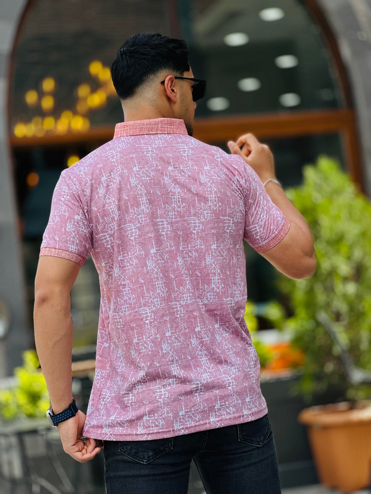 Miron Kiremit Baskı Detaylı Polo Yaka Kısa Kollu Tişört- 2413