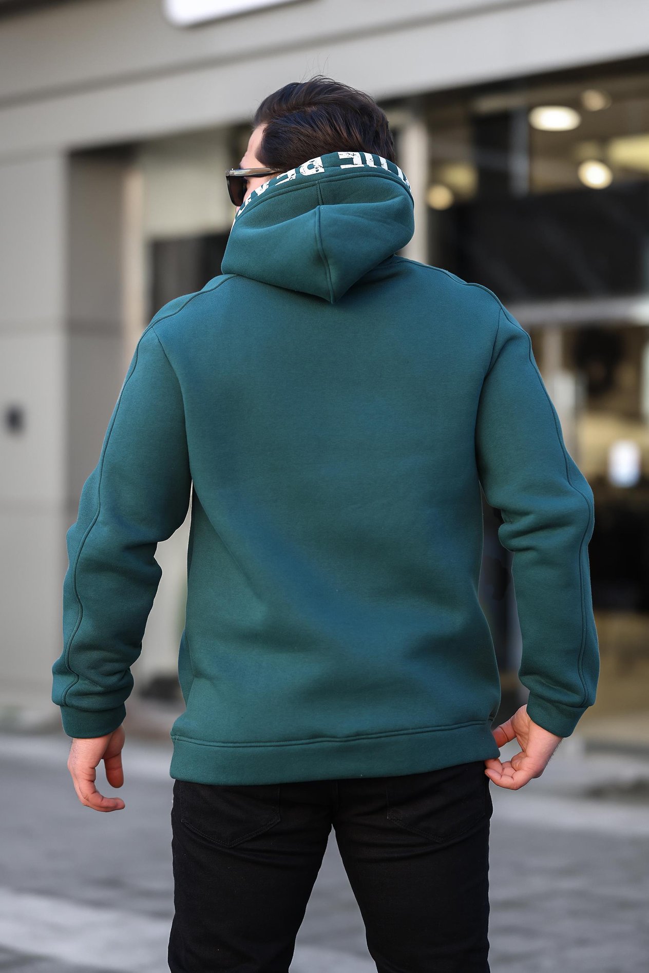 Miron Nefti Kapüşon Baskılı Üç İplik Oversize Sweatshirt- 2440