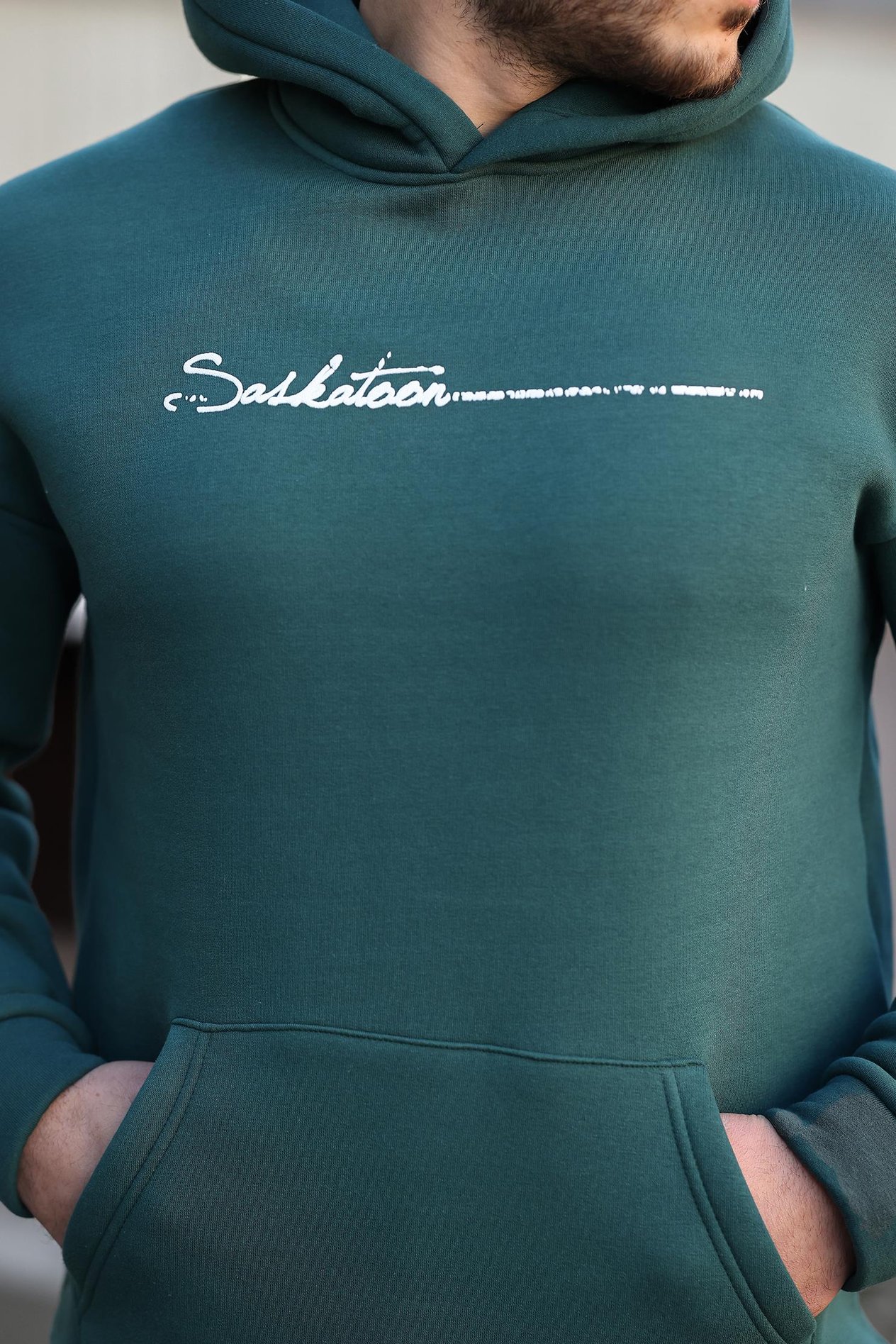 Miron Nefti Sırt Şeritli Kapüşonlu Üç İplik Oversize Sweatshirt-2437 