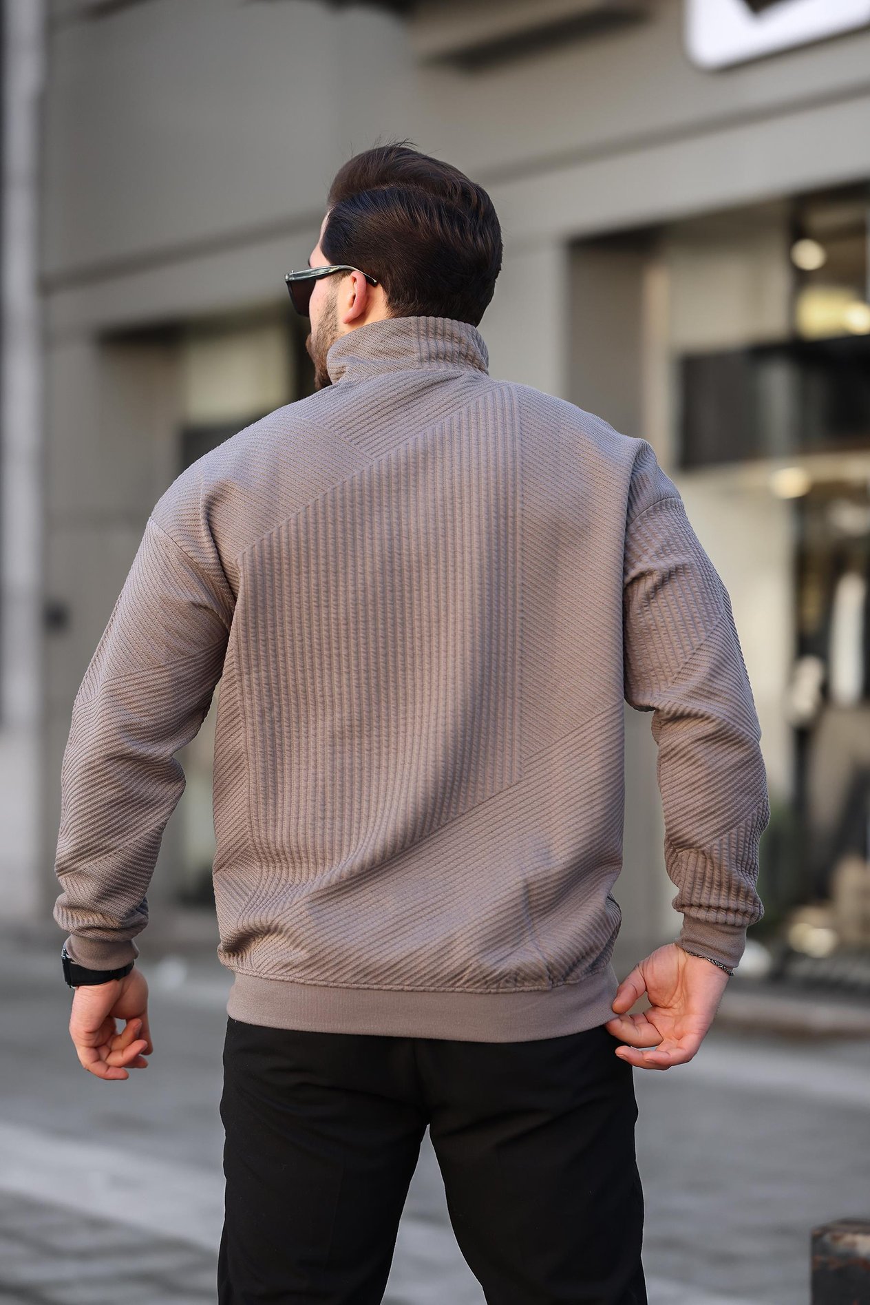 Miron Vizon Jakarlı Kapitone Fermuarlı Regular Fit Sweatshirt- 2439