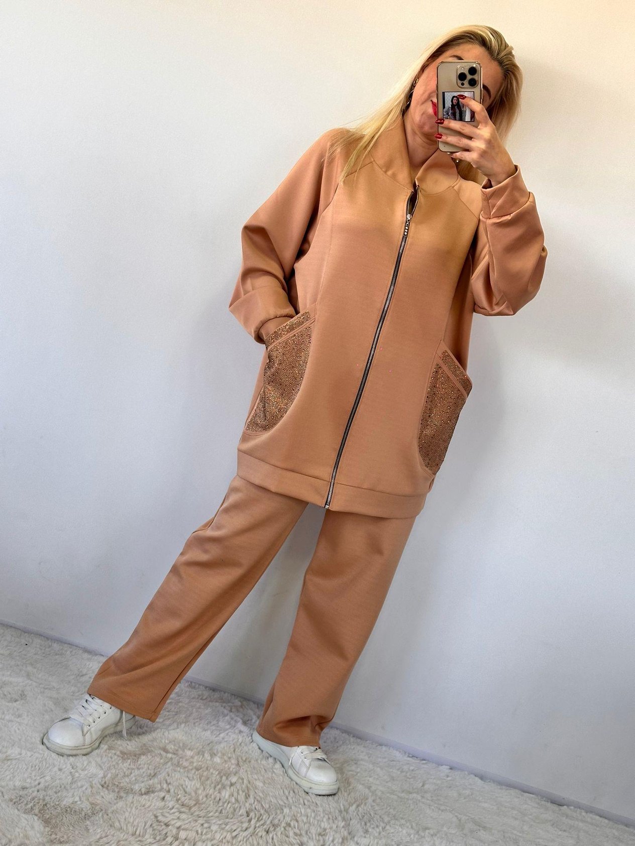 Kamel Lady Taş Detay Scuba Takım