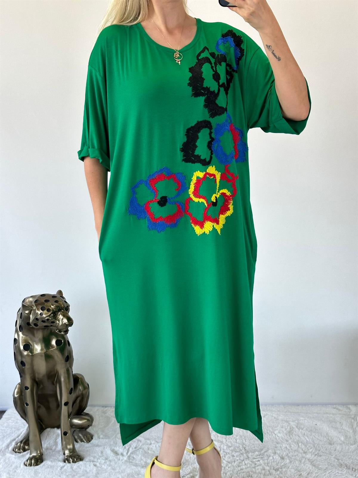 Yeşil Flowwibe Elbise